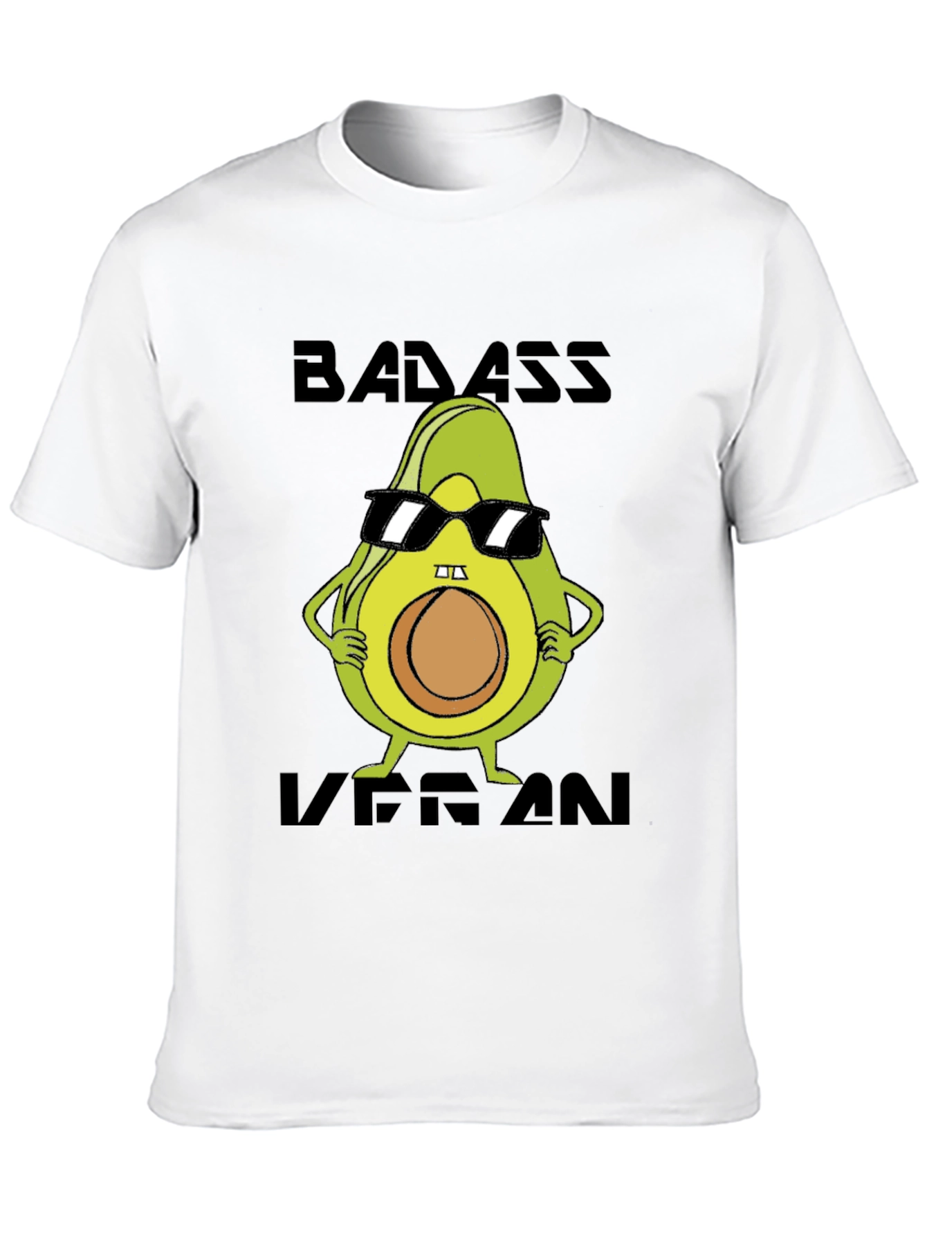 Black Badass Vegan Avocado T-Shirt view 10