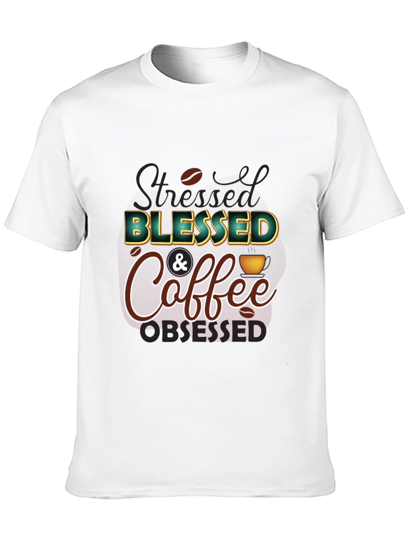Black Blessed & Coffee Obsessed T-Shirt view 10