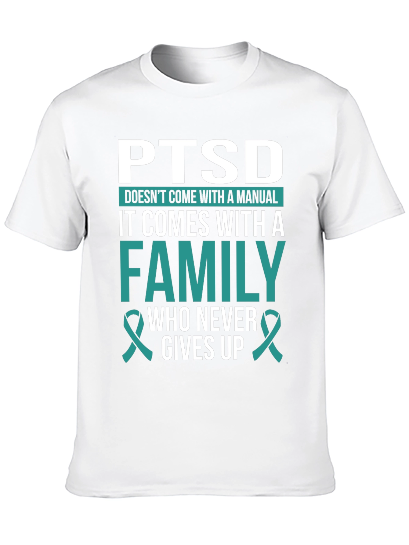 Black PTSD Awareness T-Shirt - Family Support view 10