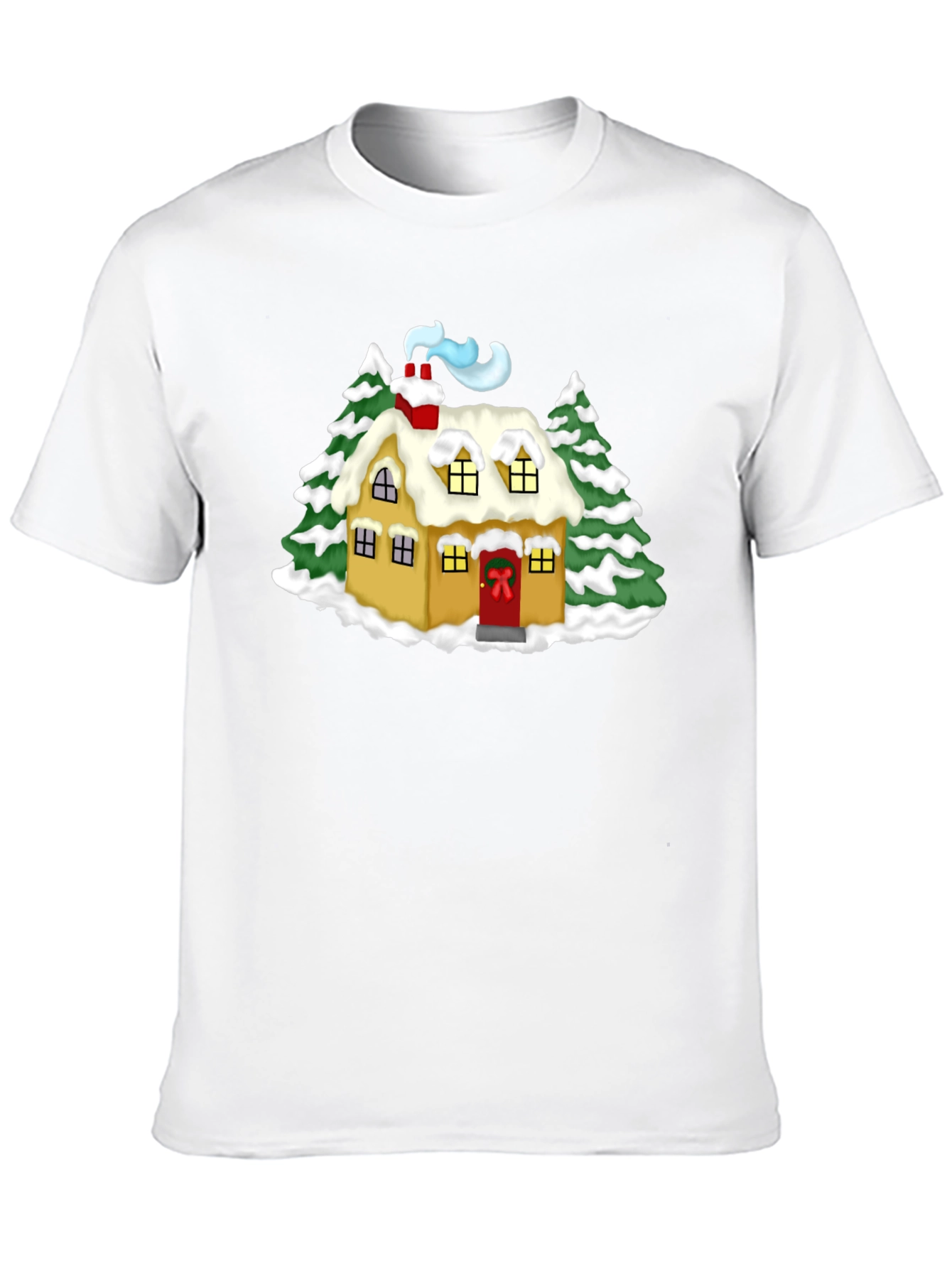 Black Whimsical Winter House Graphic Tee - Black view 10