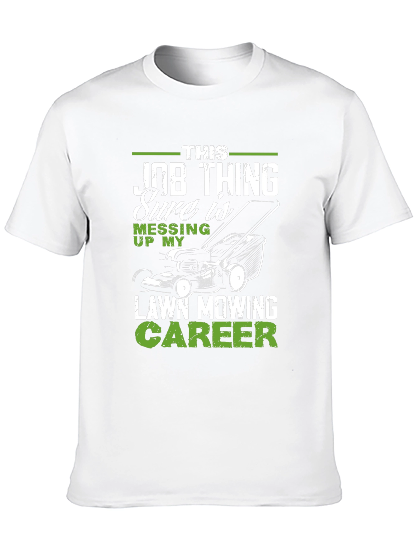 Black Funny Lawn Mowing Career T-Shirt view 10