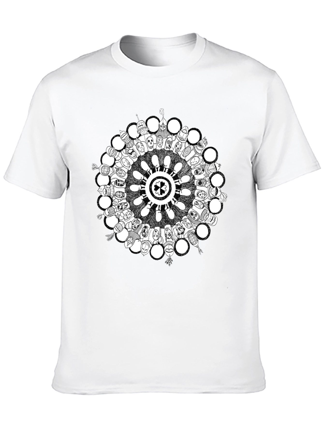Black Unique Circle Graphic Tee - Soft Cotton Blend Shirt view 10