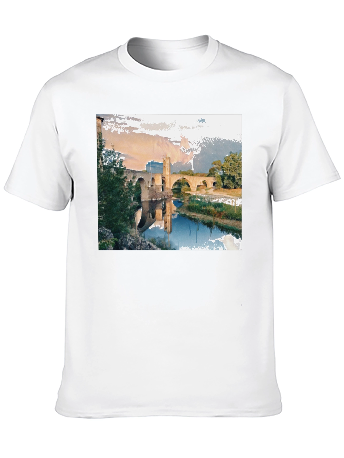 Black River Bridge Graphic Tee - Black Cotton Blend view 10