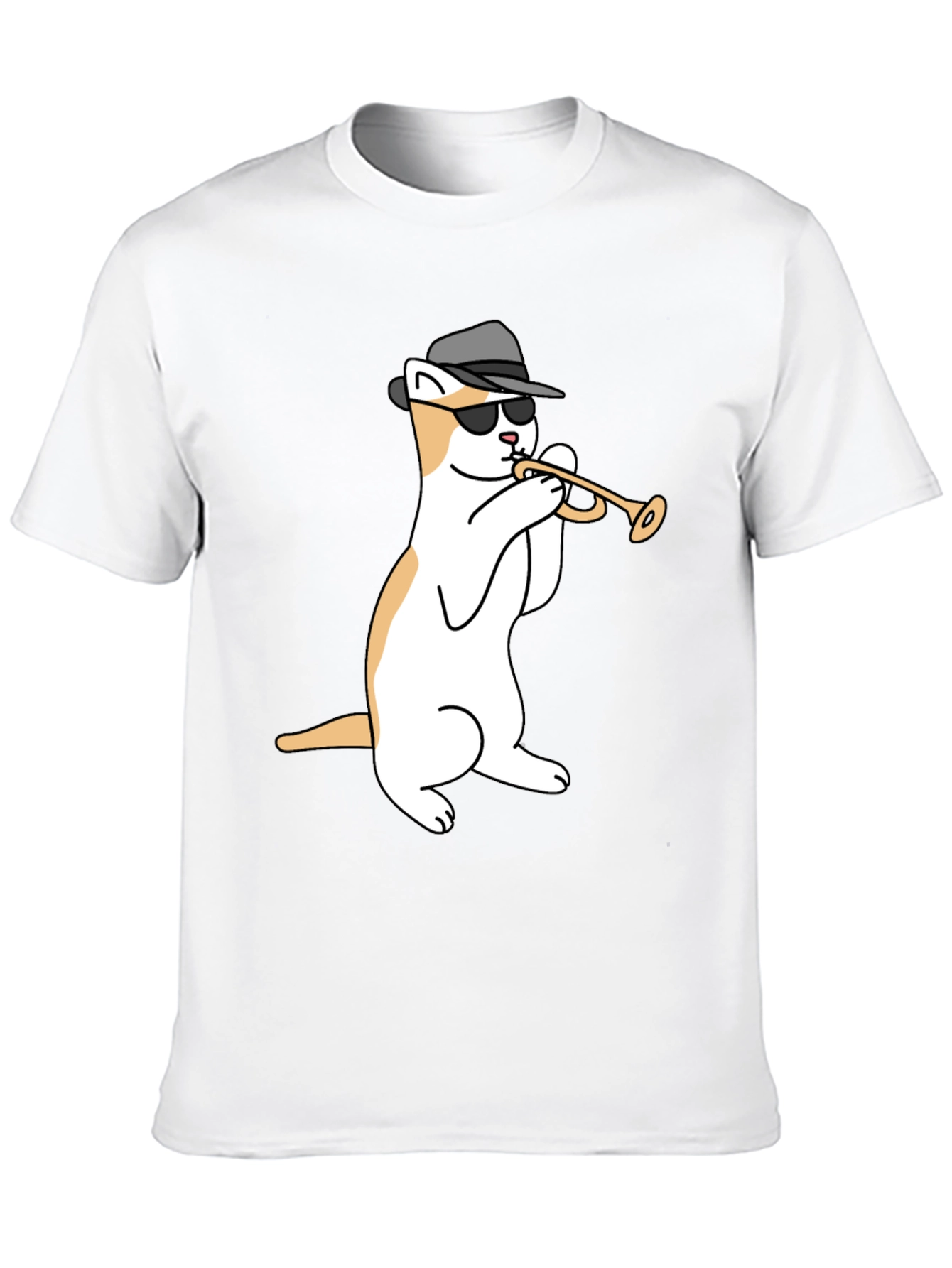 Black Cool Cat Trumpet Black T-Shirt view 10