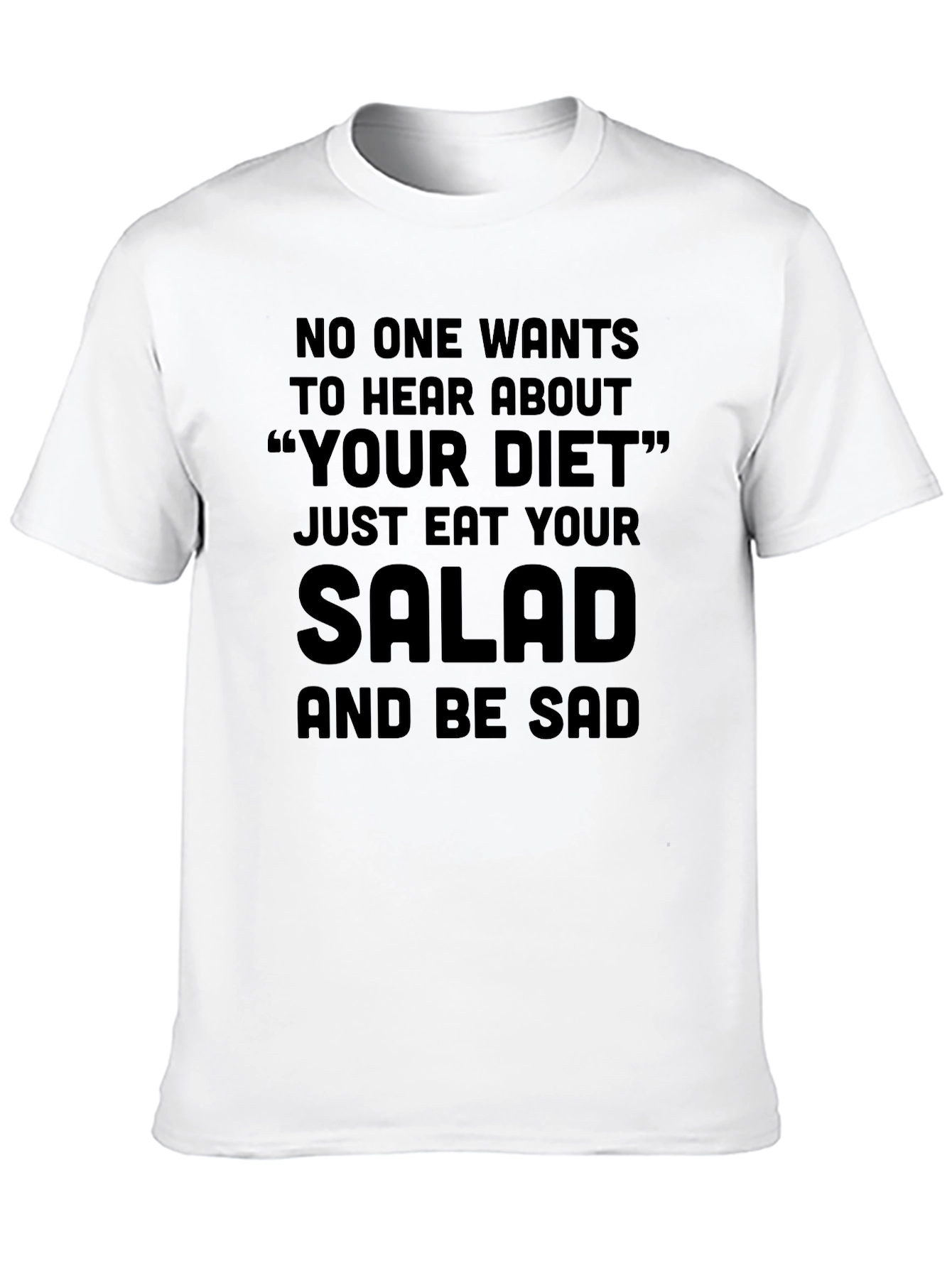 Black Eat Your Salad T-Shirt Funny Diet Tee view 10