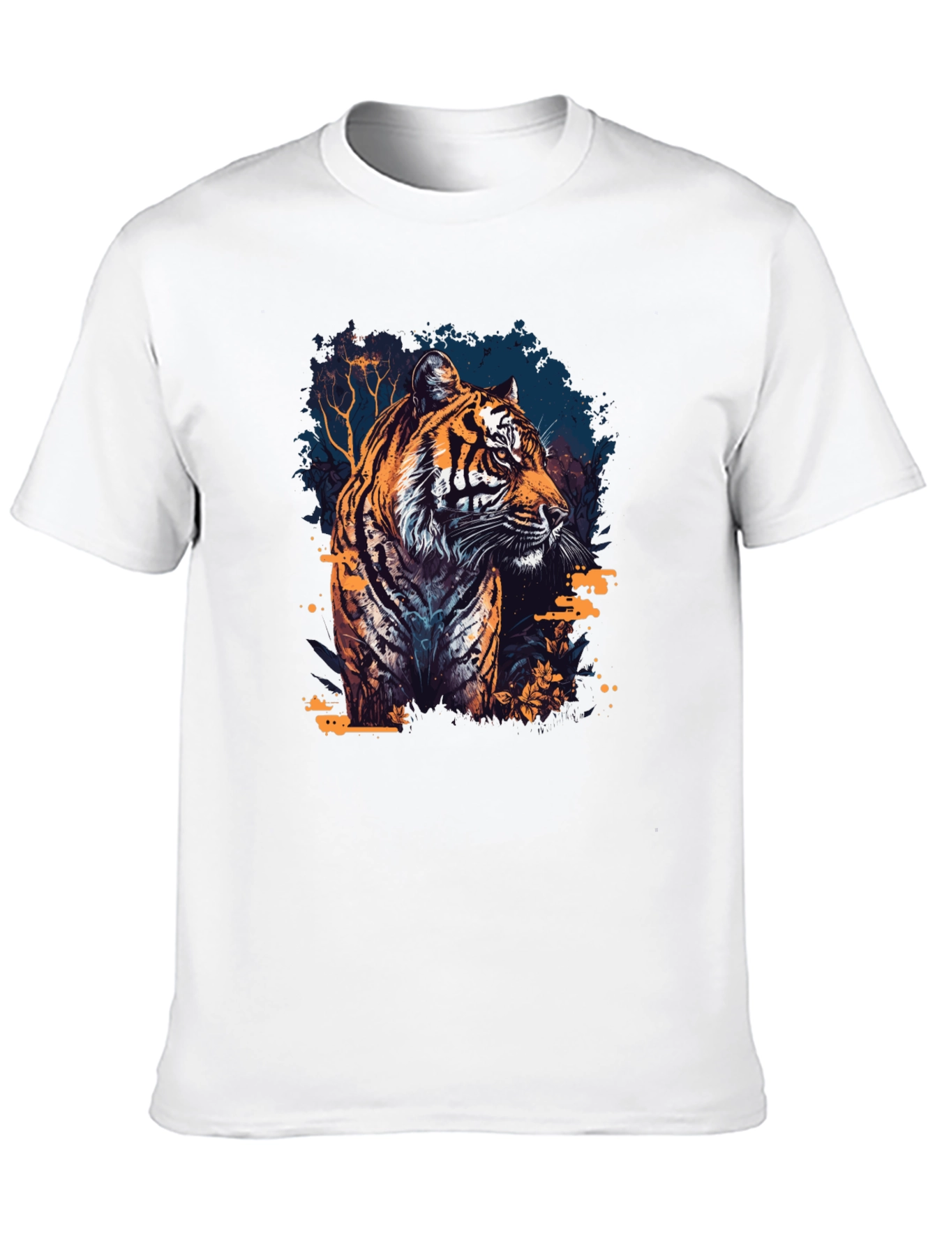 Black Tiger Graphic Print Black T-Shirt view 10