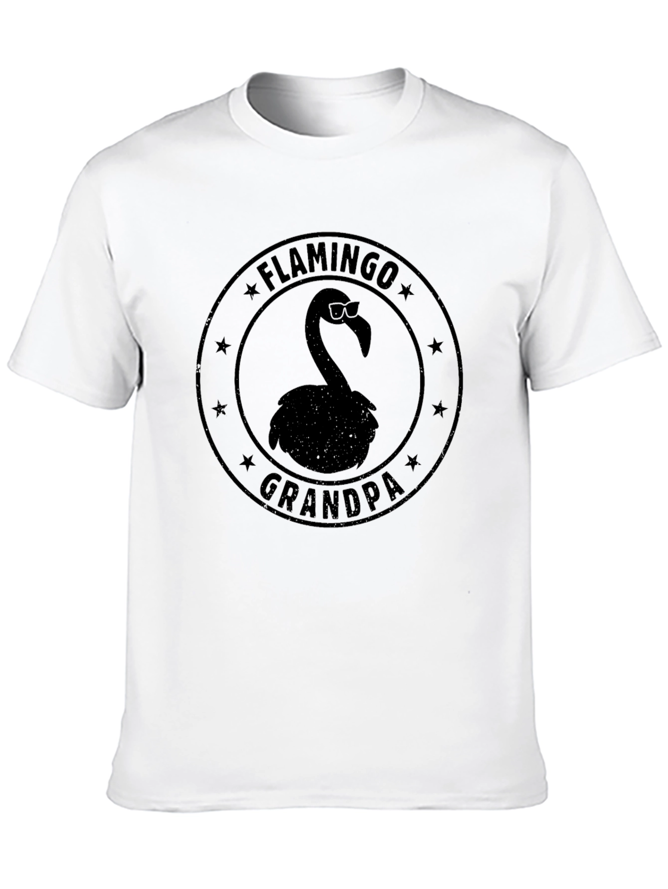 Black Flamingo Grandpa T-Shirt - Men's Black Tee view 10