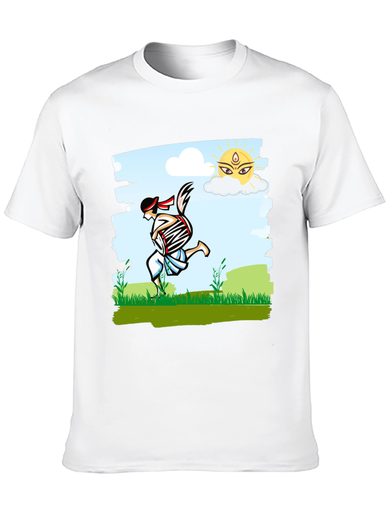 Black Bengali Drummer T-Shirt - Festive Indian Art Design view 10