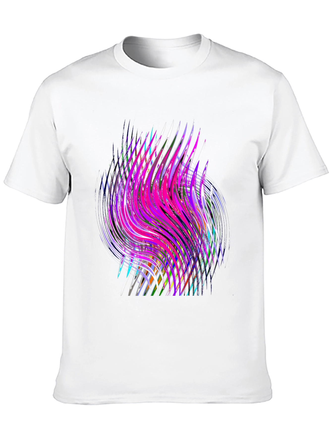 Black Abstract Swirl Graphic Black T-Shirt view 10