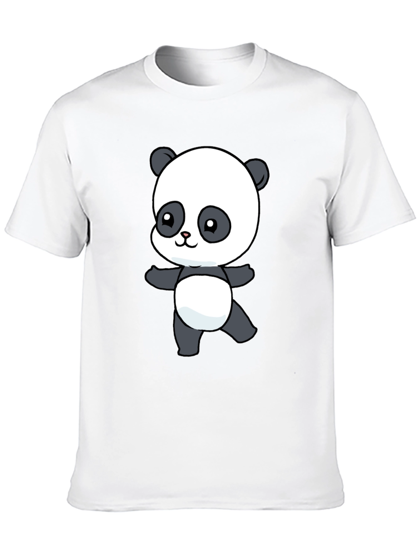 Black Cute Panda Bear Graphic T-Shirt view 10