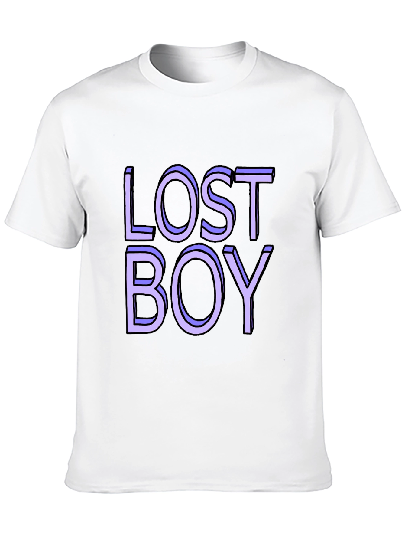 Black Lost Boy Graphic Tee - Classic Black Cotton Blend view 10