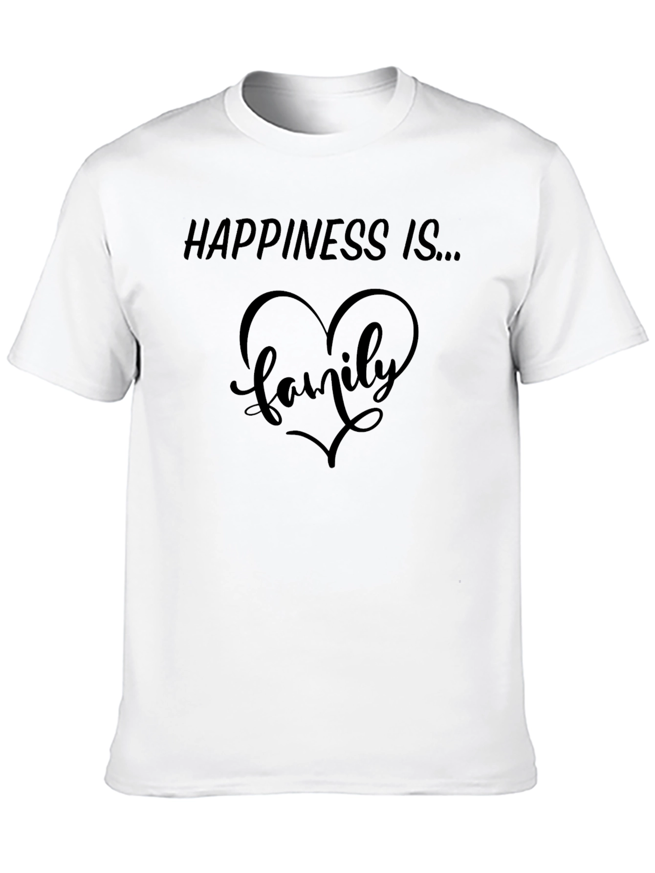 Black Happiness Is Family Heart Graphic Tee - Black view 10