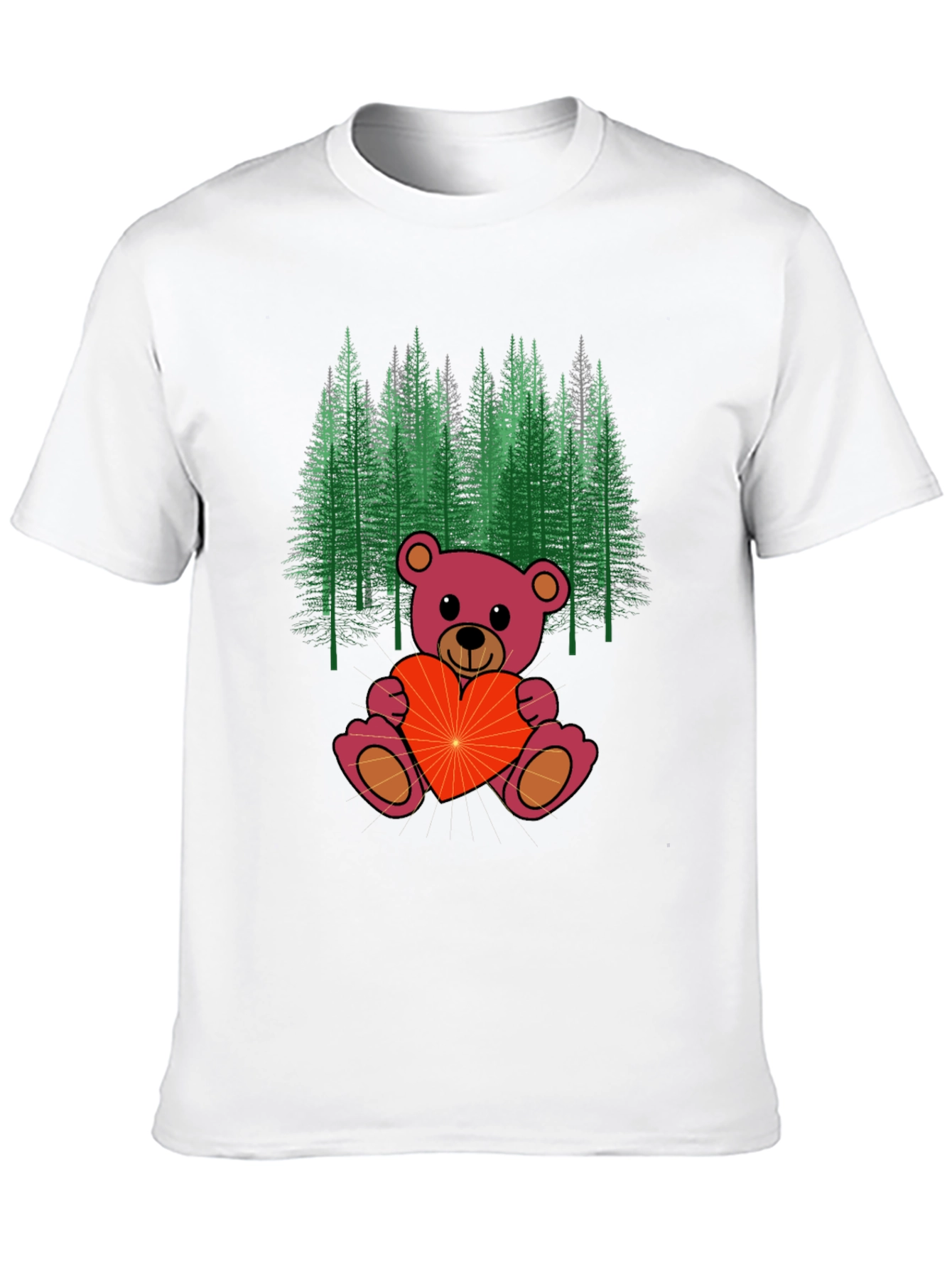 Black Teddy Bear Forest Graphic Tee - Men's Black T-Shirt view 10