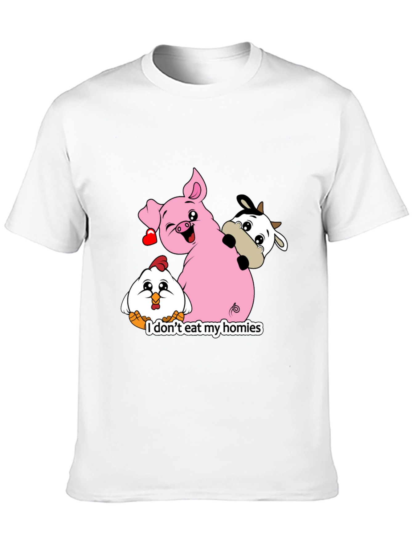 Black Vegan Animal Homies T-Shirt view 10