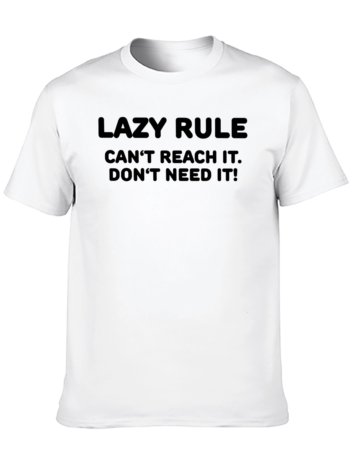 Black Lazy Rule Graphic Tee - Men's Black Cotton T-Shirt view 10