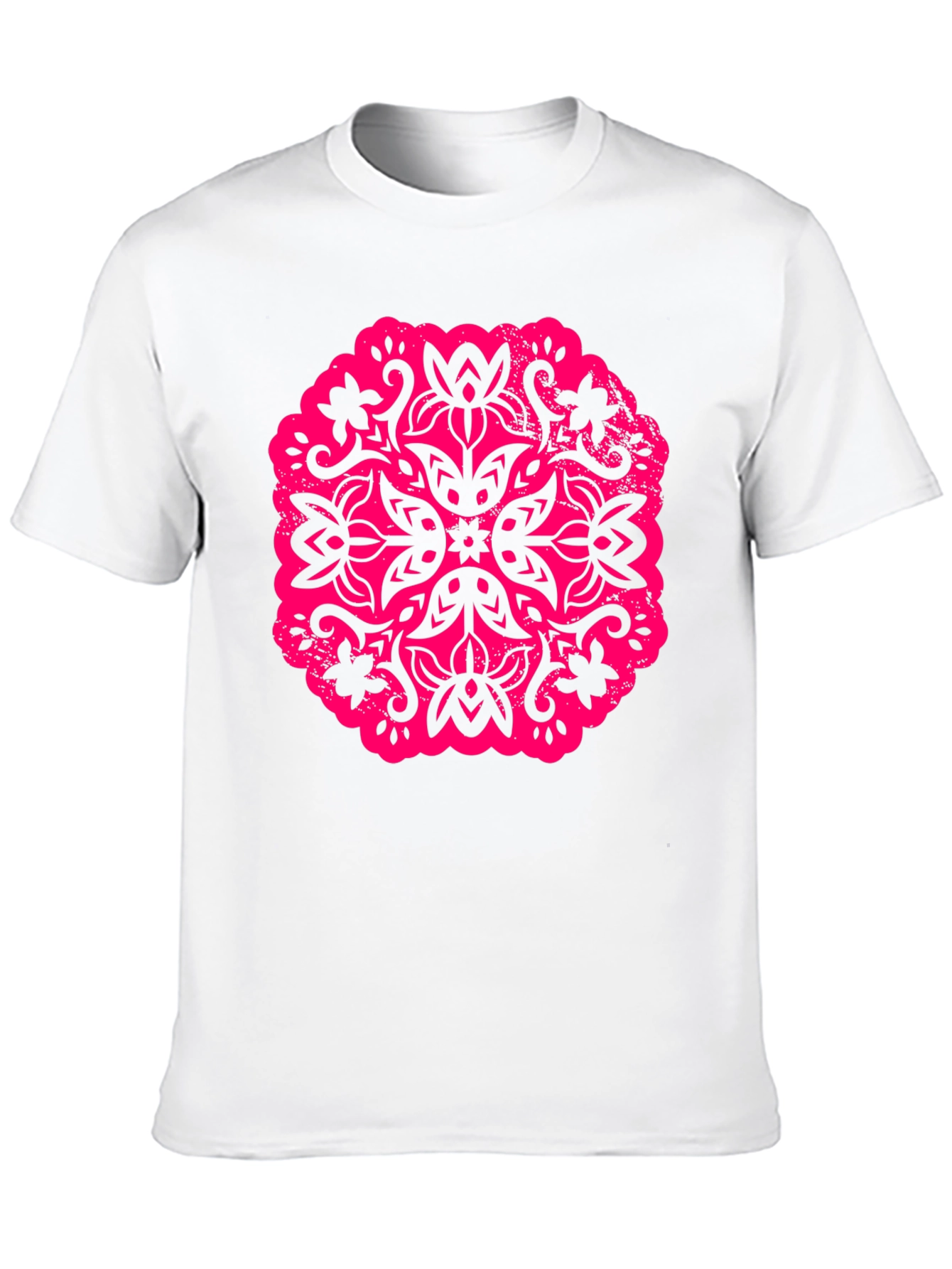 Black Black T-Shirt with Floral Mandala Graphic view 10