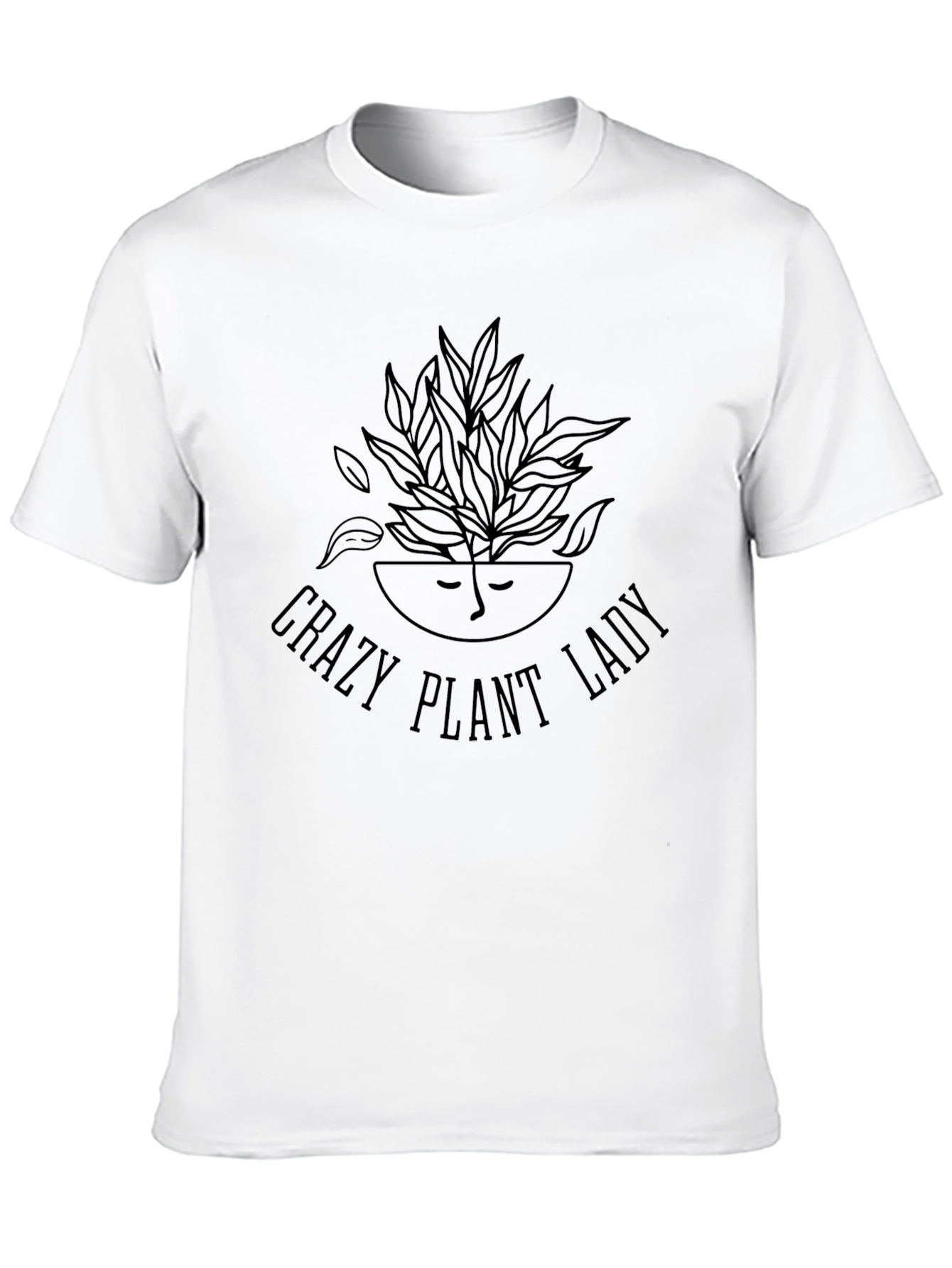 Black Crazy Plant Lady Graphic Tee - Black Unisex T-Shirt view 10
