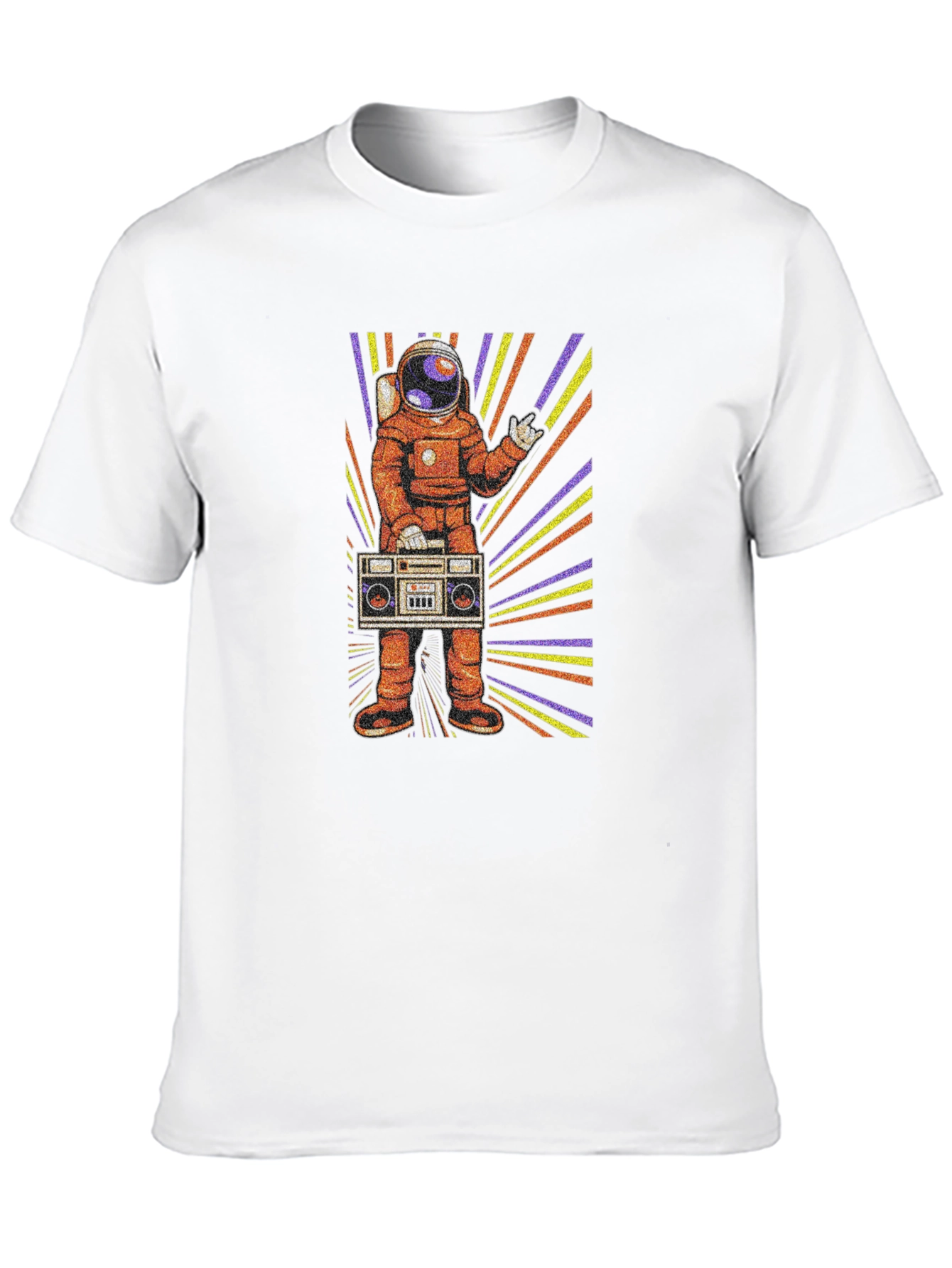 Black Astronaut Boombox Graphic T-Shirt view 10