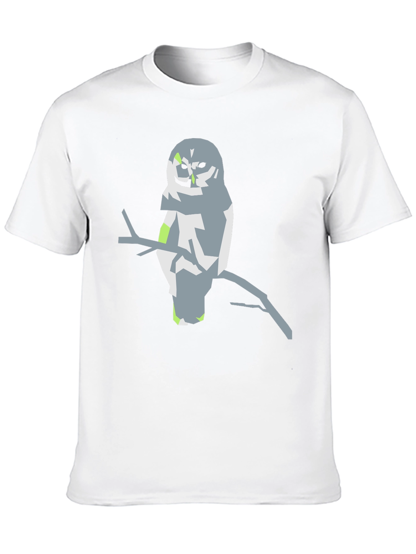 Black Abstract Owl Graphic Tee - Black Cotton Blend Shirt view 10