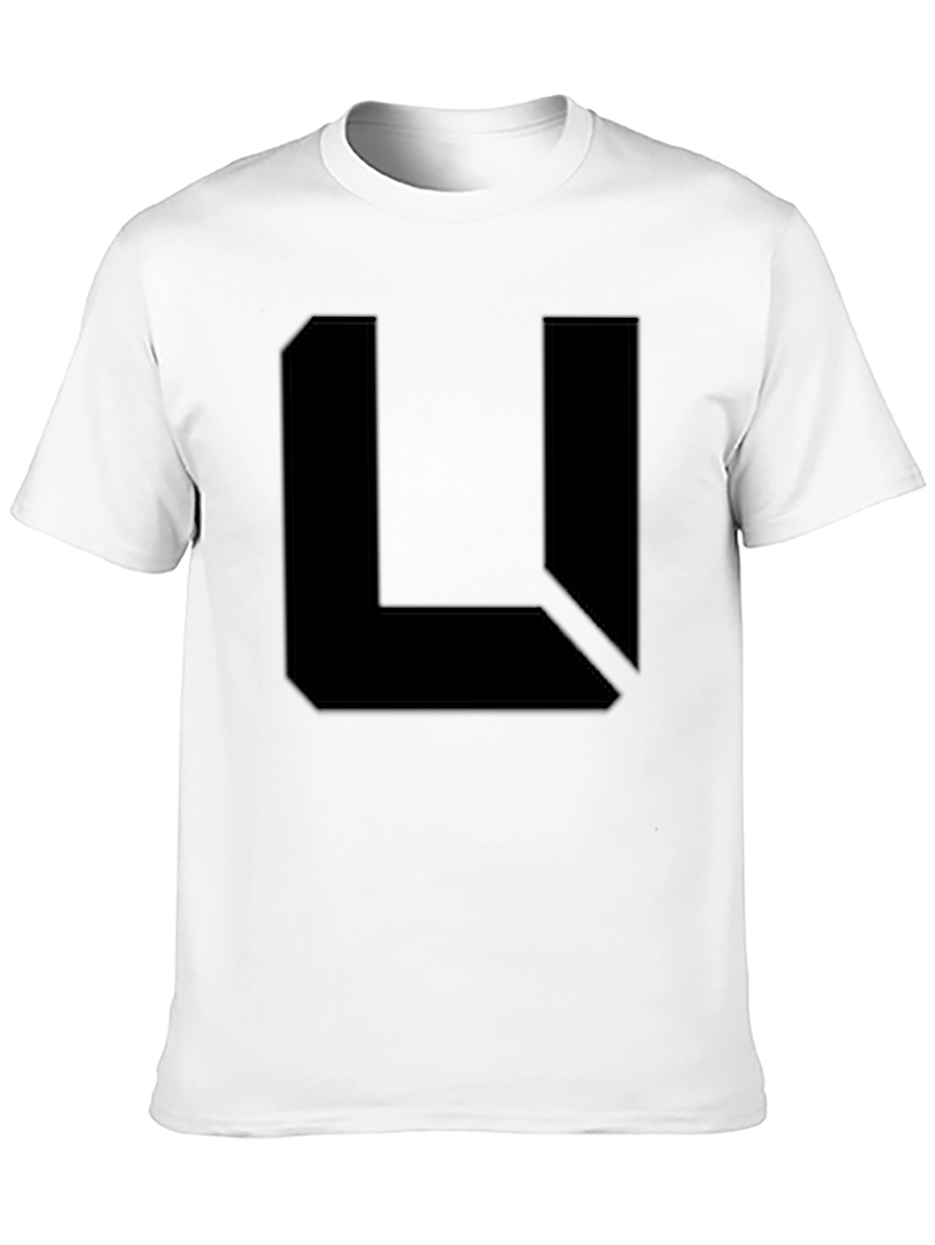 Black Abstract L Graphic Black T-Shirt view 10