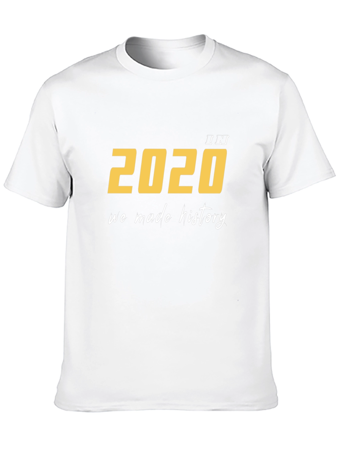 Black 2020 History Tee - Unisex Black Cotton T-Shirt view 10