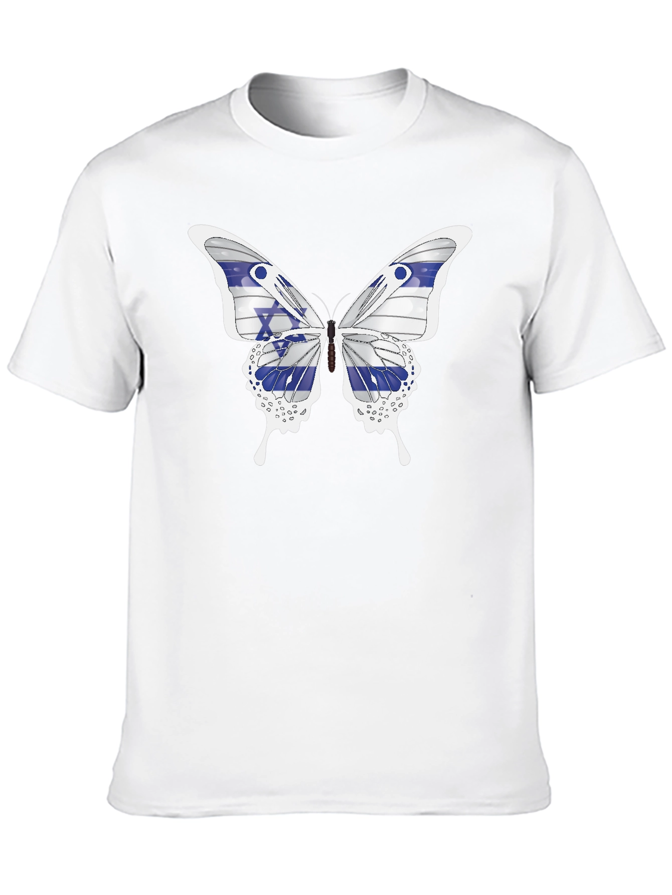 Black Israeli Flag Butterfly Graphic T-Shirt view 10