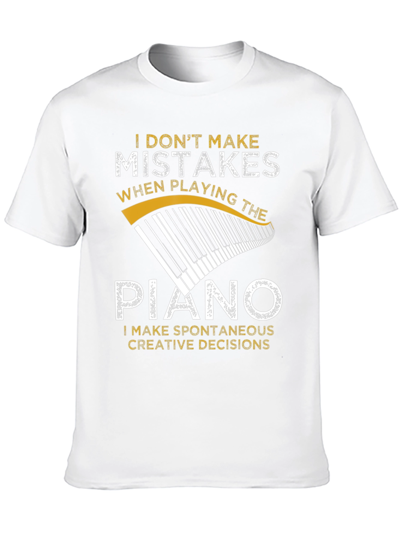 Black Funny Piano Player T-Shirt - No Mistakes, Only Creative Decisions view 10