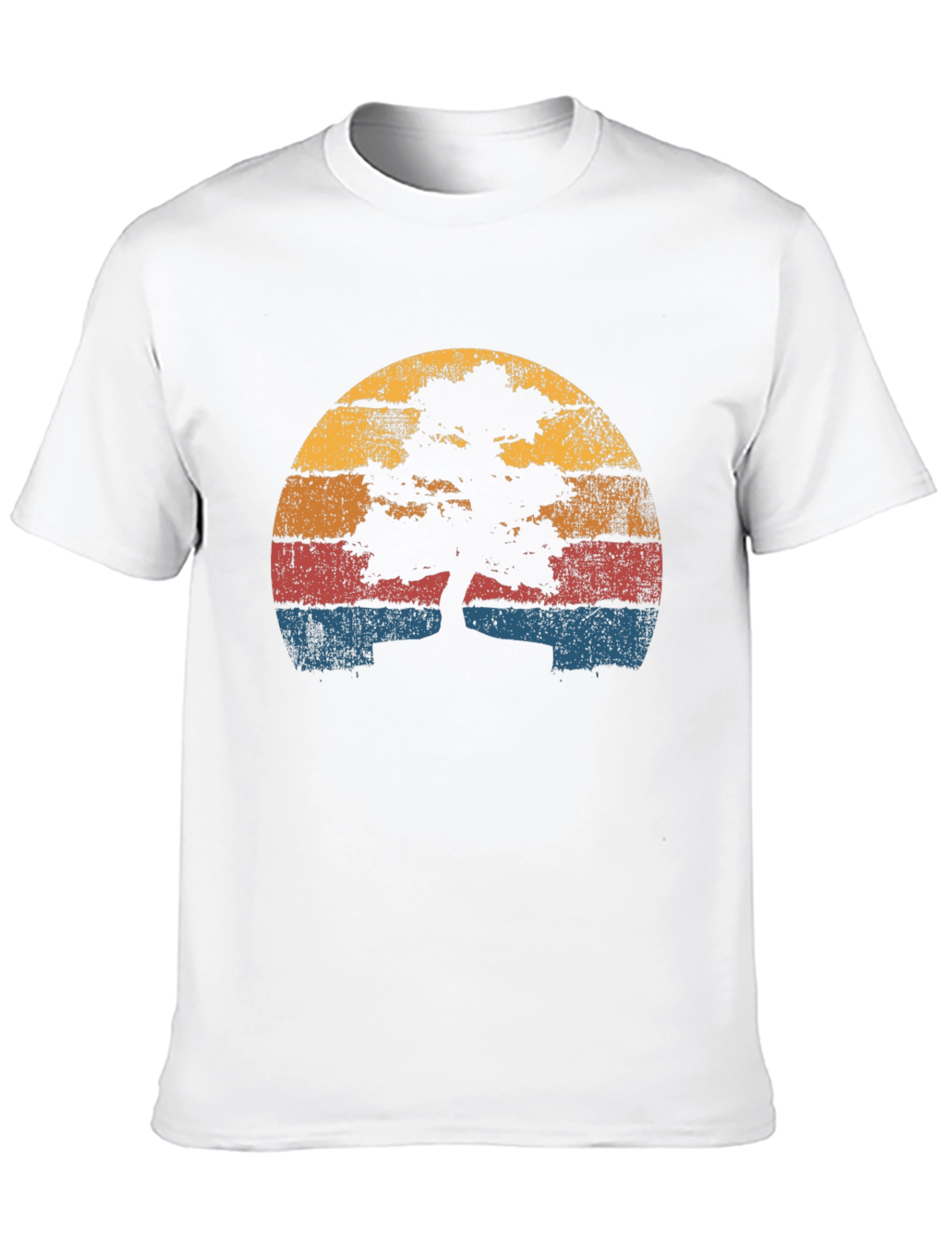Black Retro Bonsai Tree Sunset T-Shirt view 10