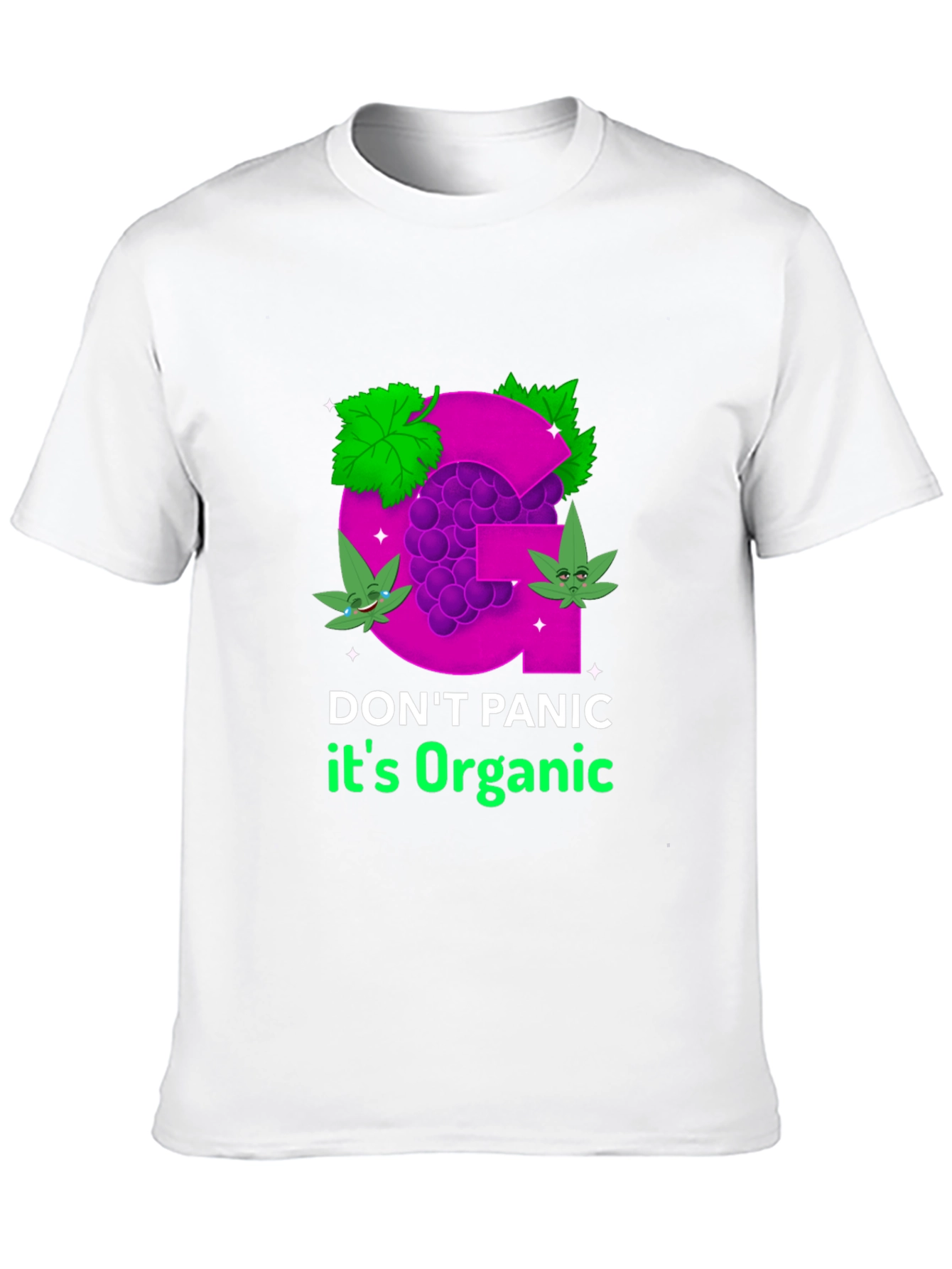 Black Organic Grape T-Shirt - Don't Panic view 10