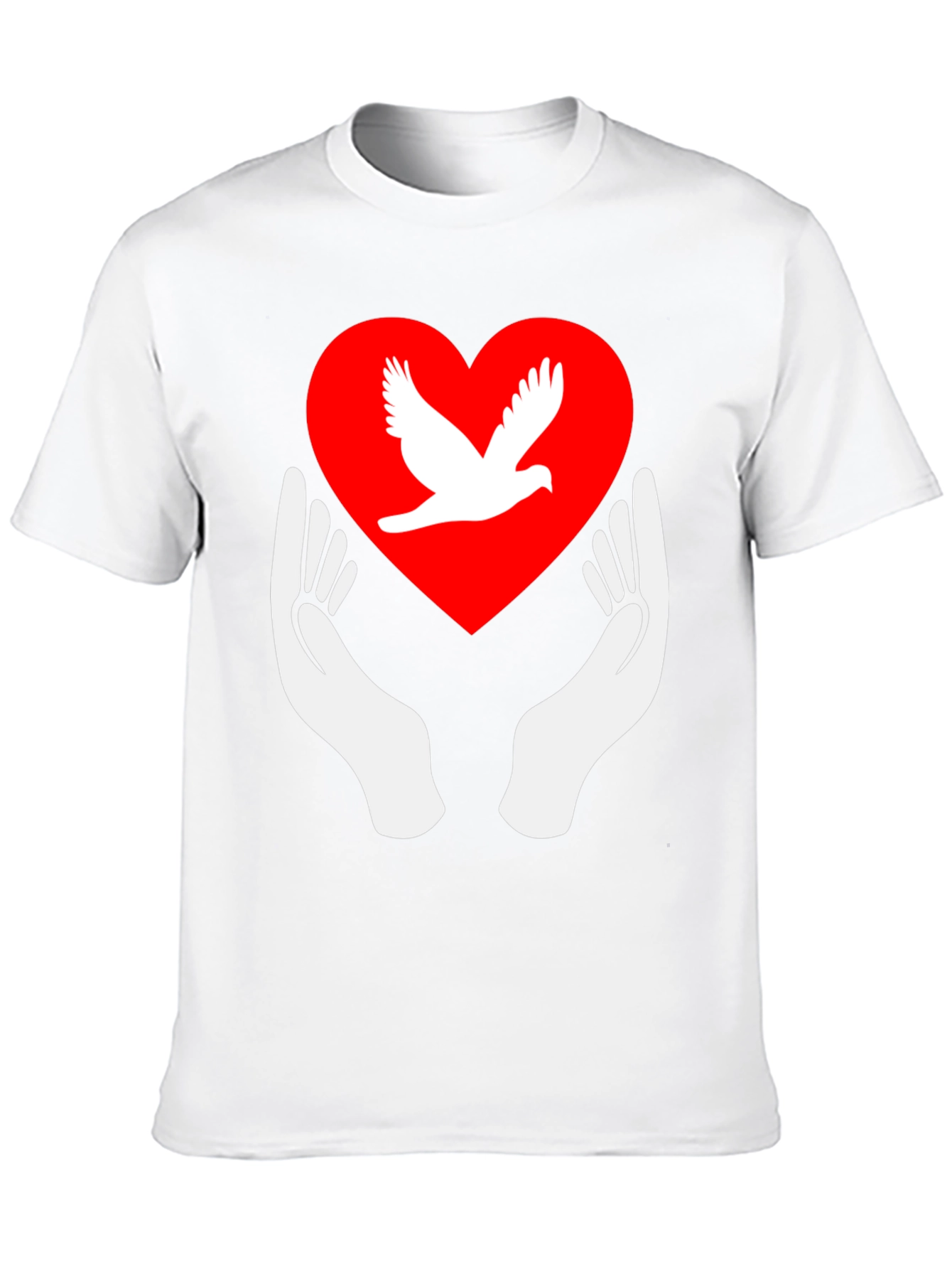 Black Dove Heart Graphic Tee - Peace Symbol Shirt view 10