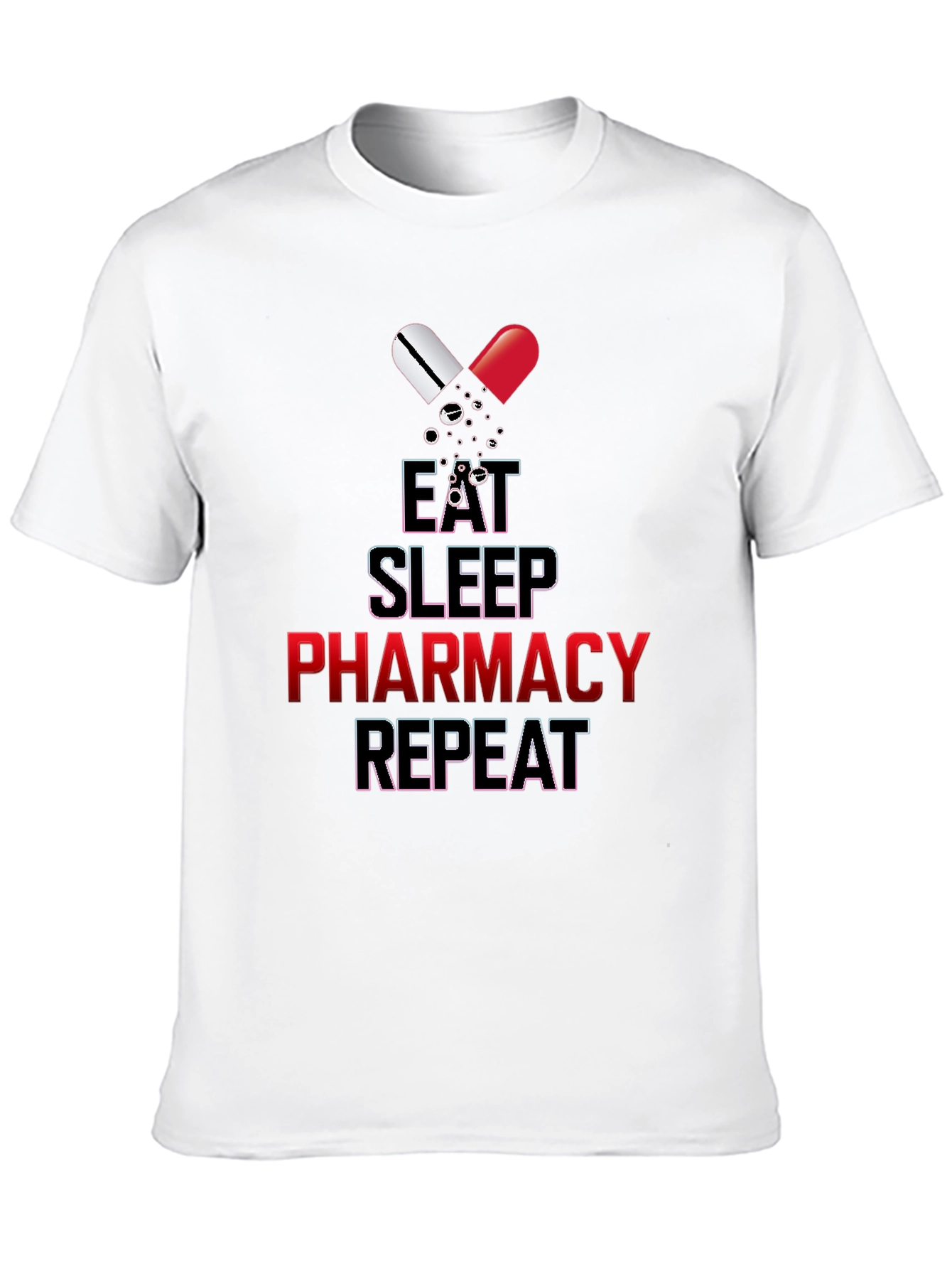 Black Eat Sleep Pharmacy Repeat Graphic Tee view 10