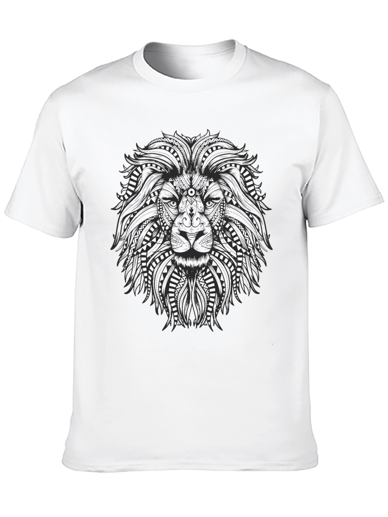 Black Lion Graphic Print Crew Neck T-Shirt view 10