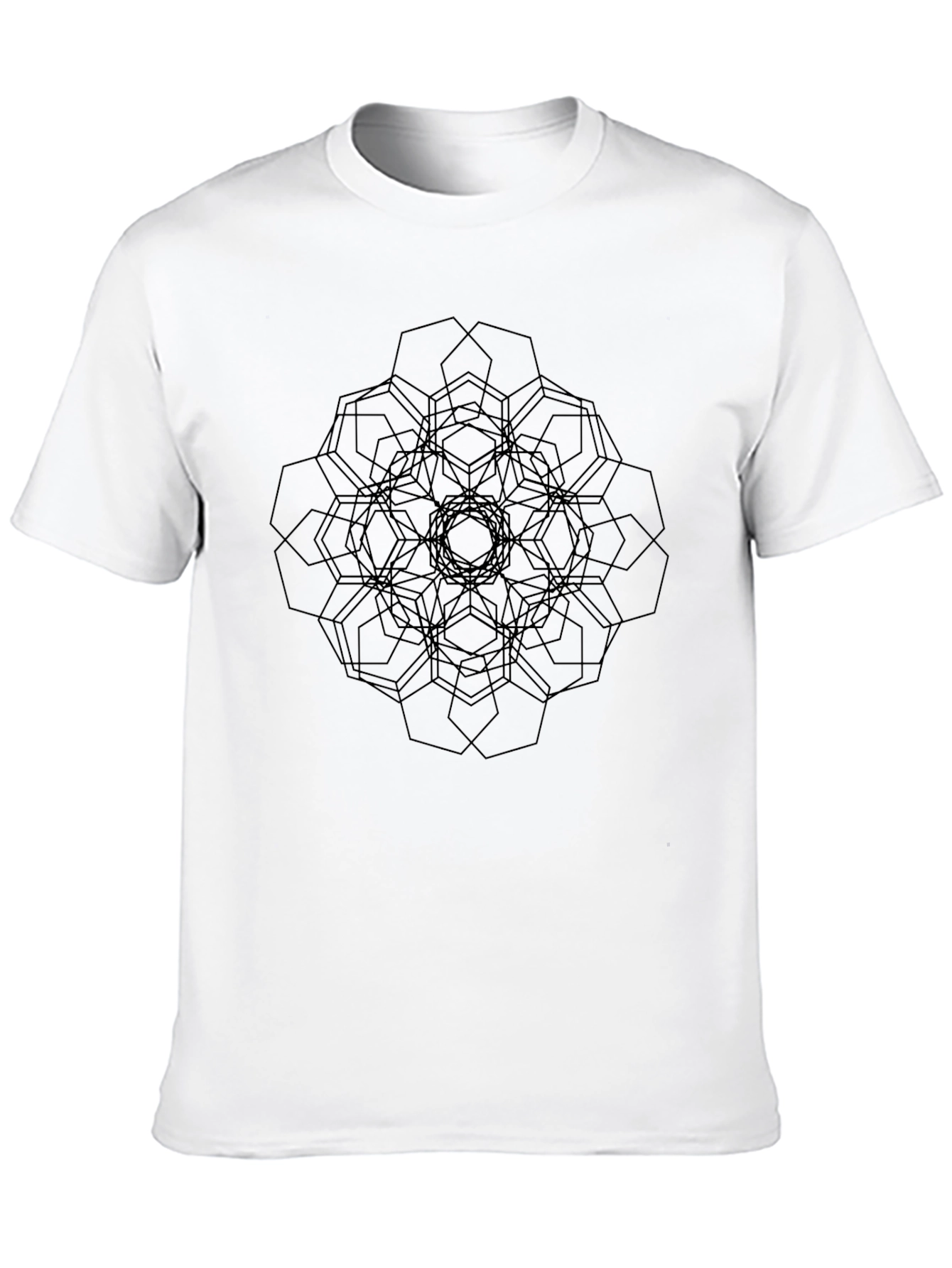 Black Geometric Mandala Graphic Tee - Black Cotton Blend view 10