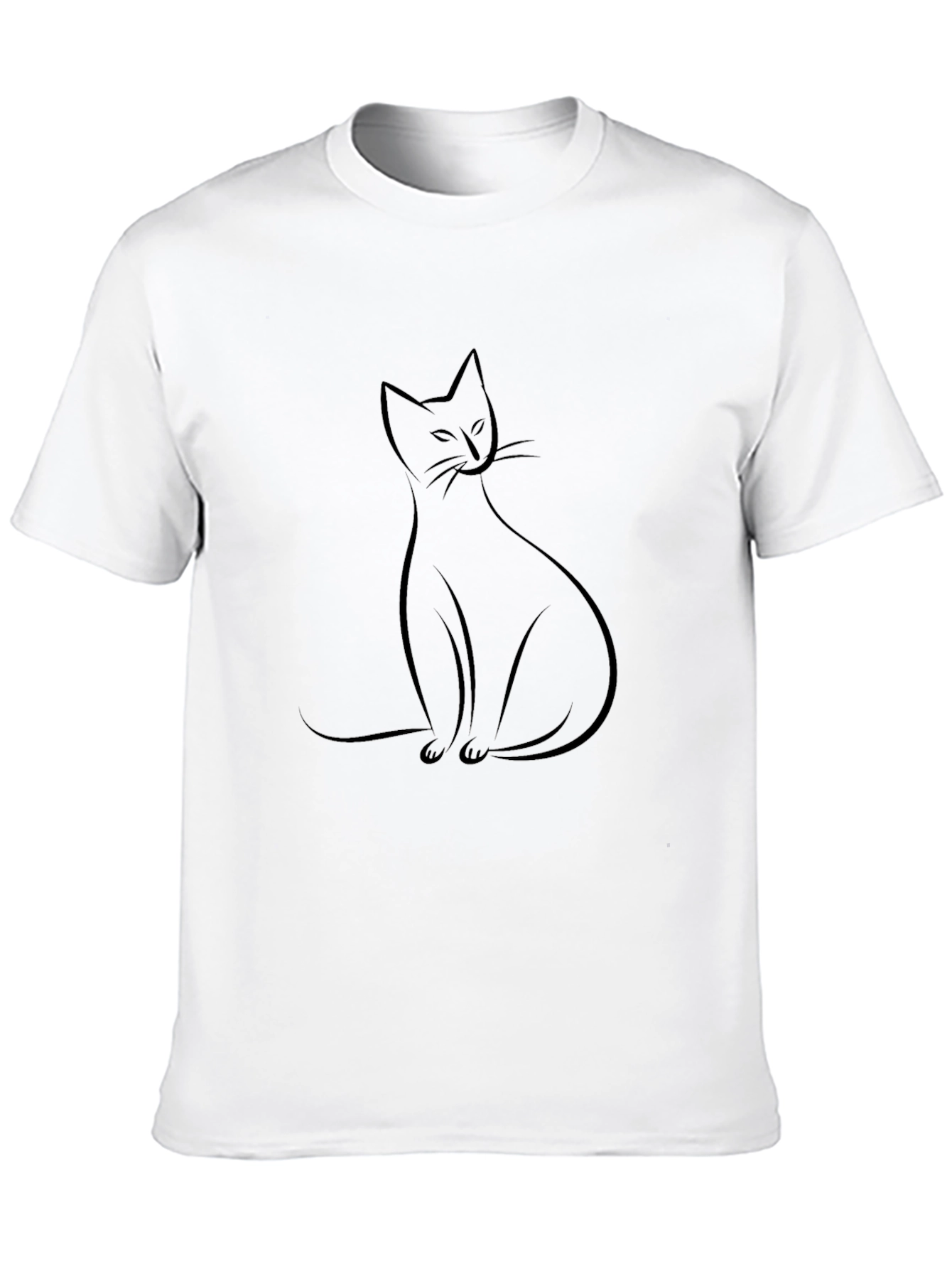 Black Men's Black Cat Graphic T-Shirt view 10