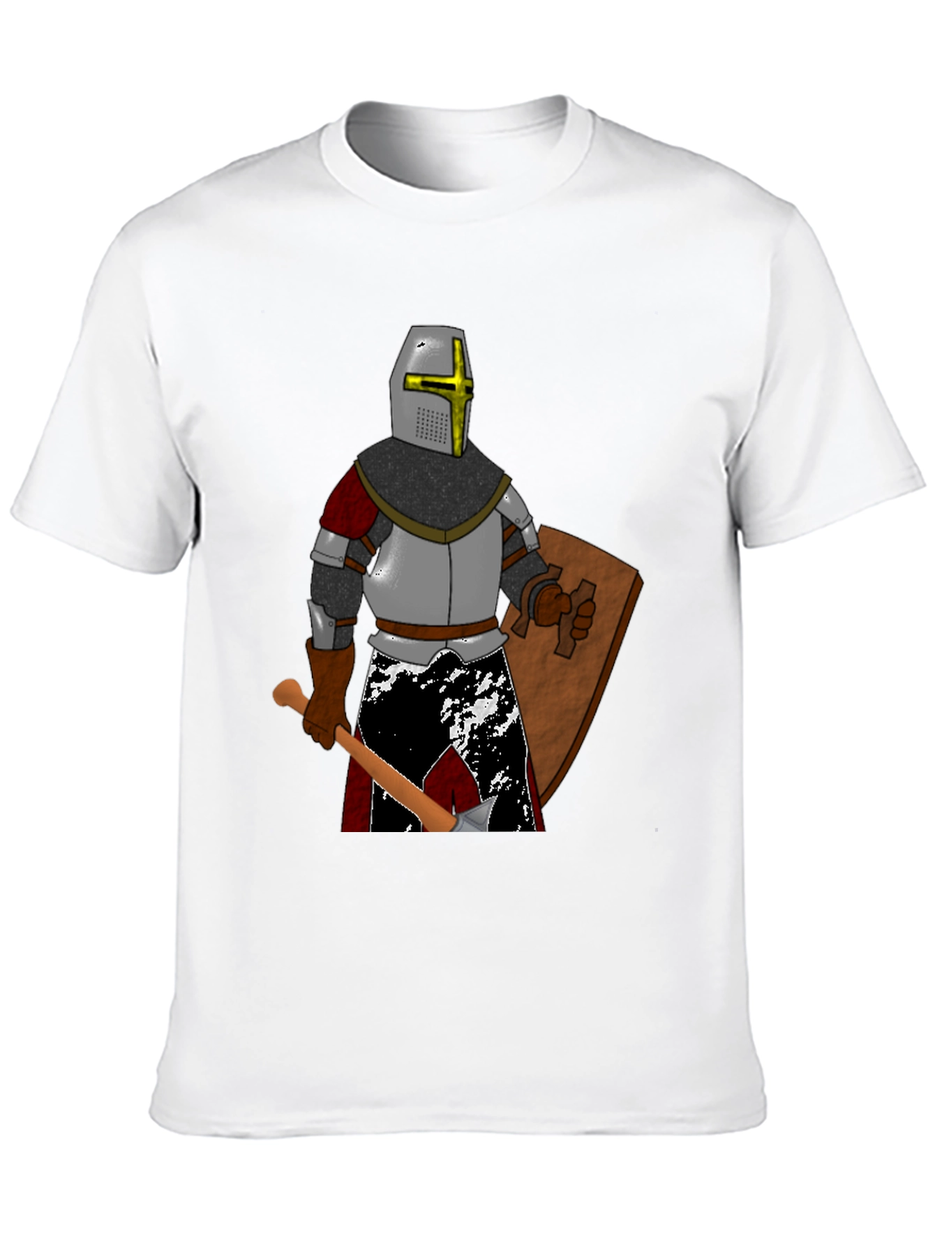 Black Crusader Knight Graphic T-Shirt view 10