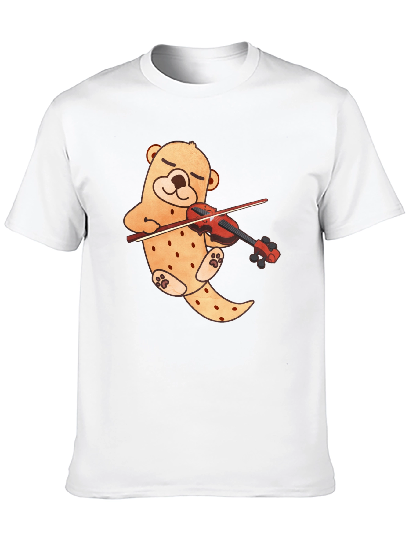 Black Cute Bear Violinist Black T-Shirt view 10