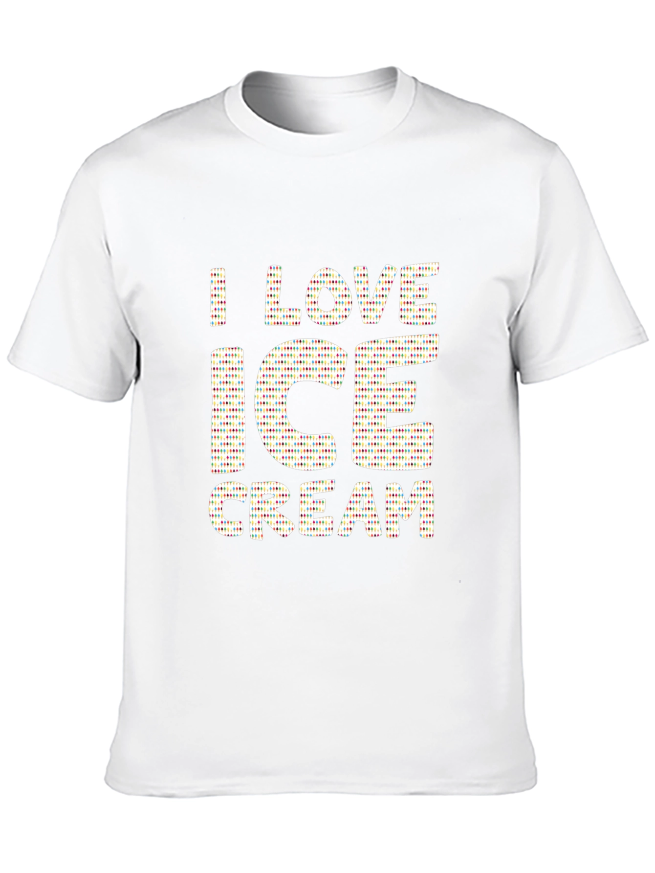 Black I Love Ice Cream Graphic Print Black T-Shirt view 10