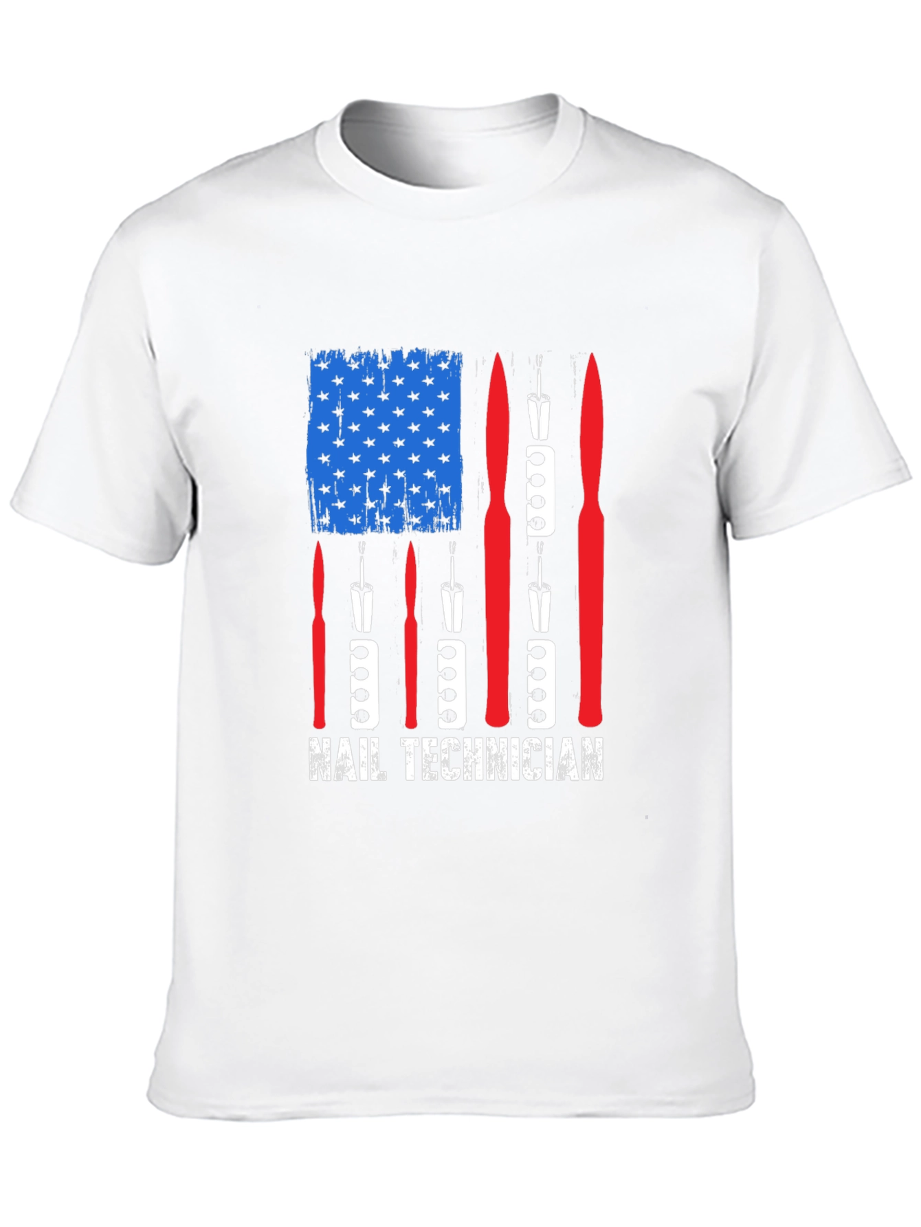 Black Nail Technician American Flag Graphic Tee view 10