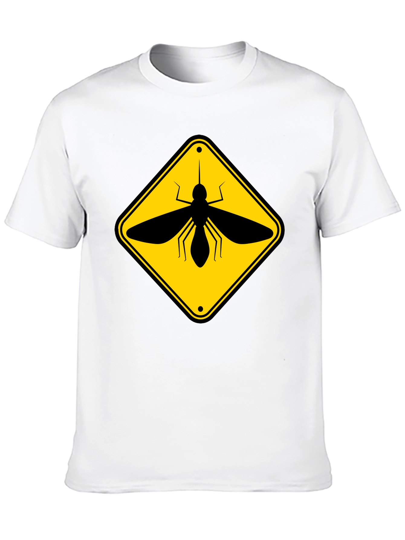 Black Mosquito Warning Sign Graphic T-Shirt view 10