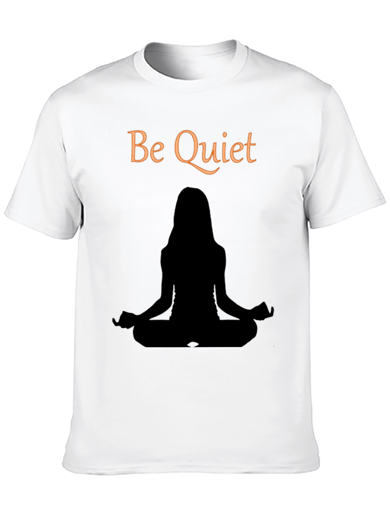 Black Be Quiet Meditation T-Shirt - Unisex Black Tee view 10