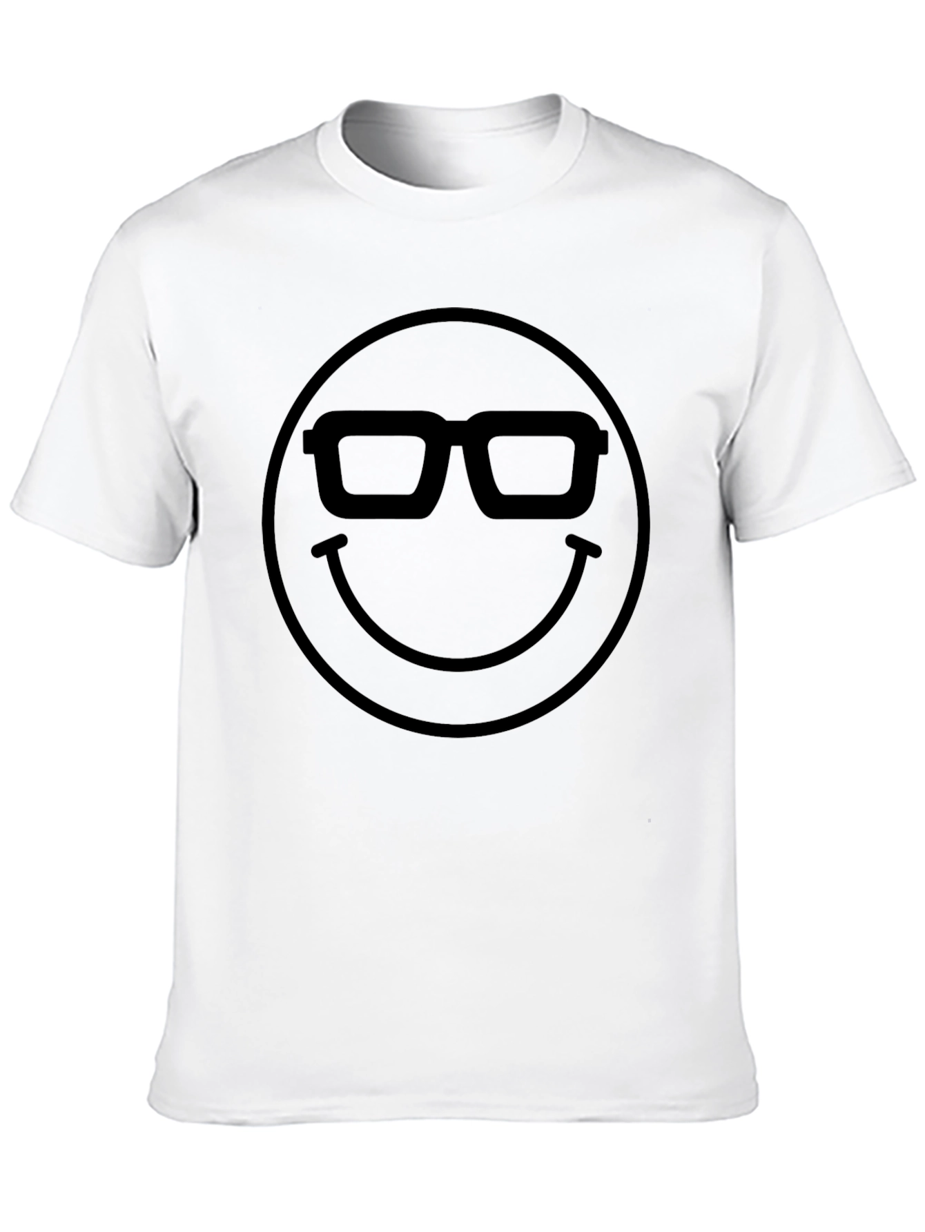 Black Geek Smiley Face T-Shirt - Black Graphic Tee view 10