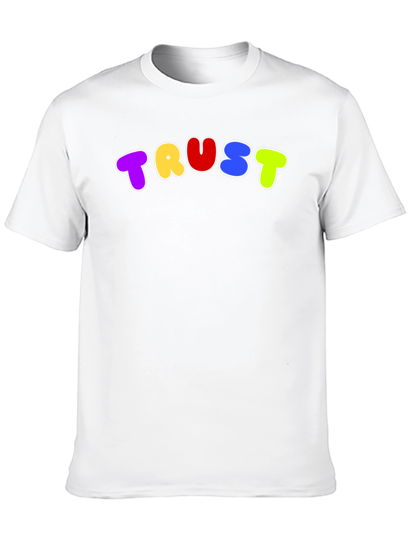 Black Colorful "TRUST" Graphic Black T-Shirt view 10