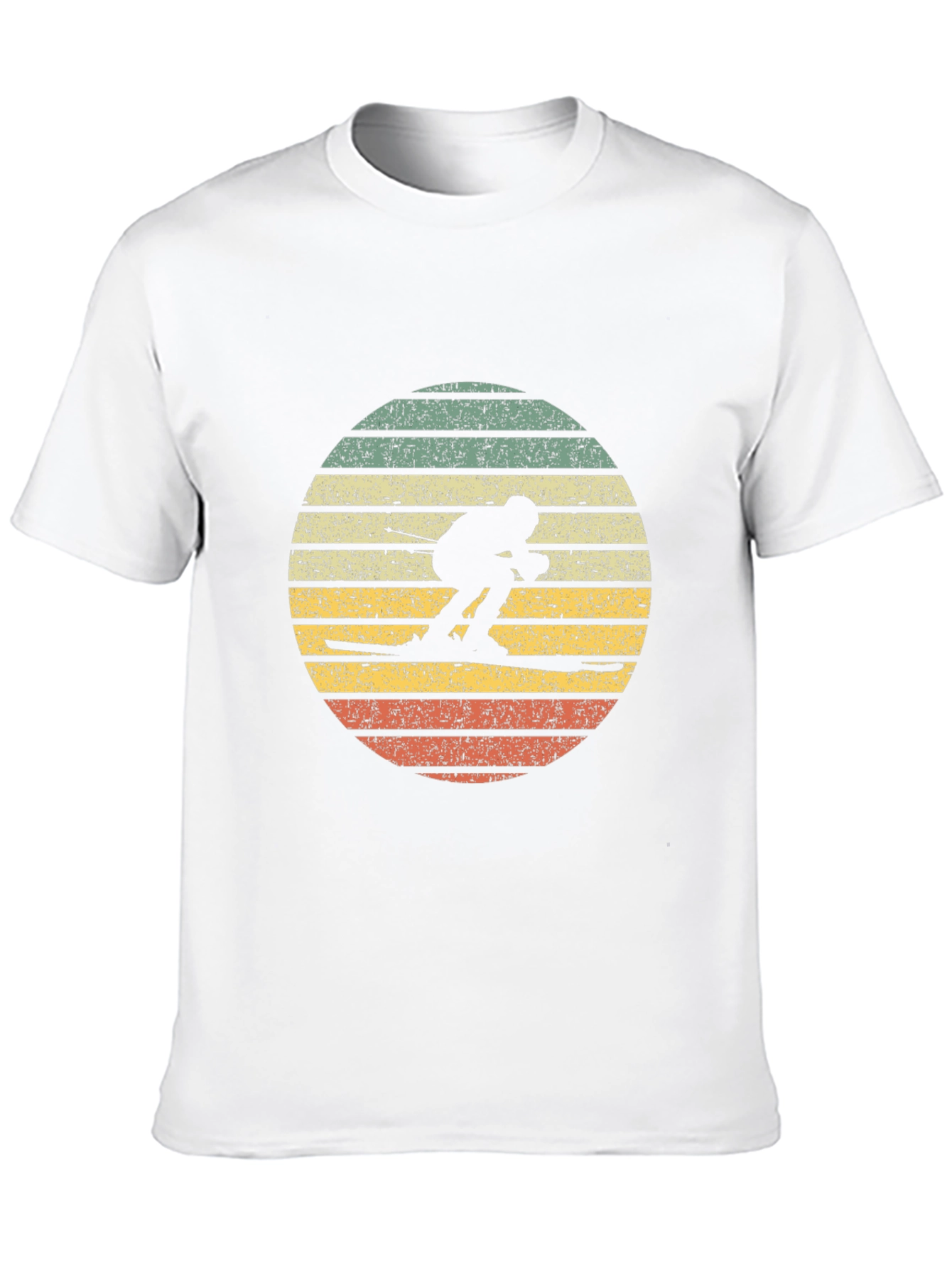 Black Retro Skiing Sunset T-Shirt - Vintage Style view 10
