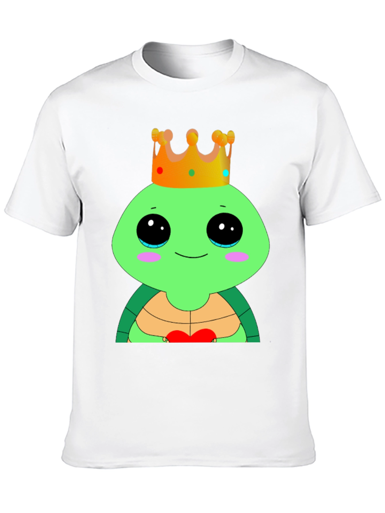 Black Cute Cartoon Turtle King T-Shirt view 10