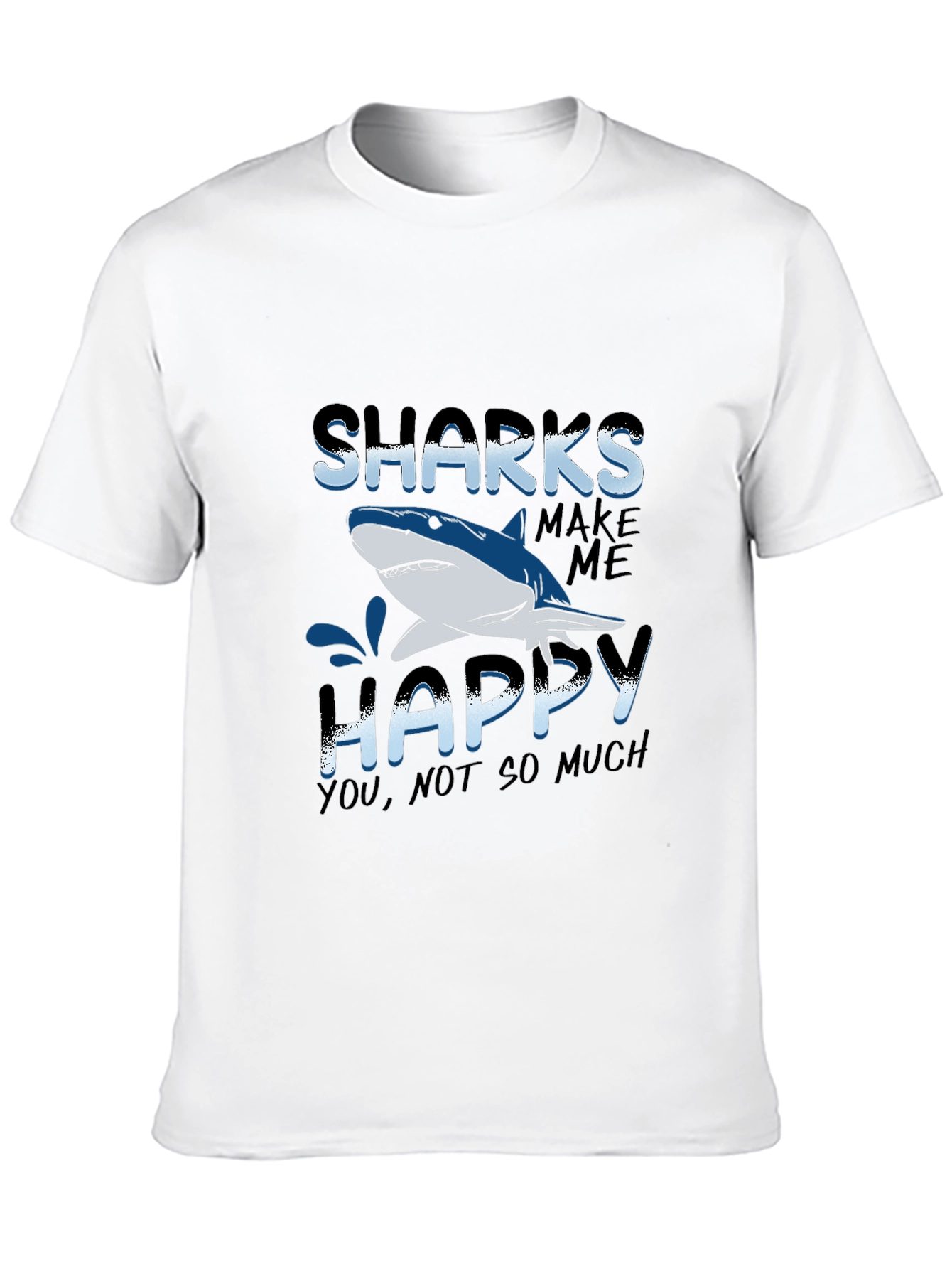 Black Sharks Make Me Happy Graphic T-Shirt view 10