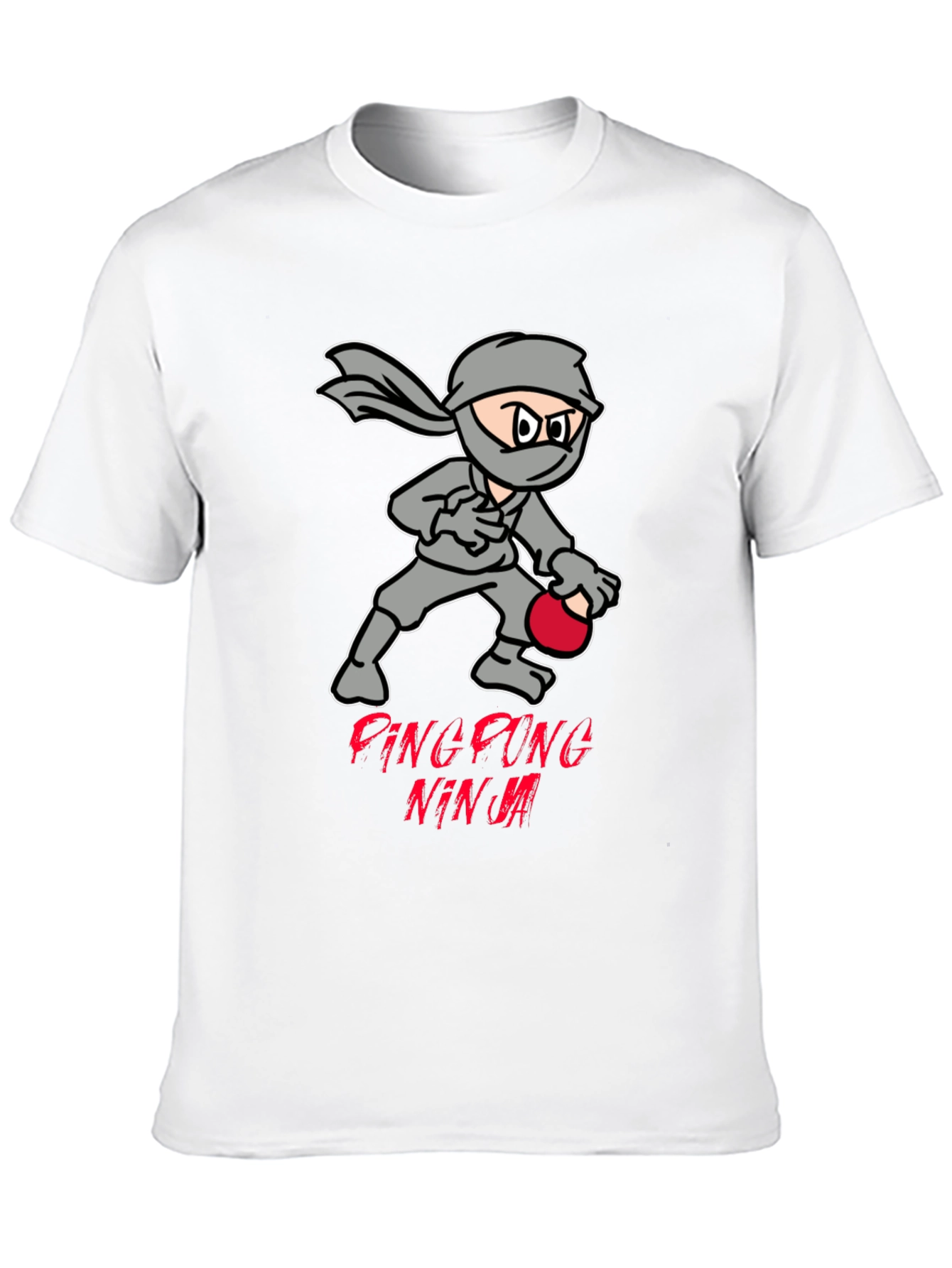 Black Ping Pong Ninja T-Shirt - Cool Graphic Tee view 10