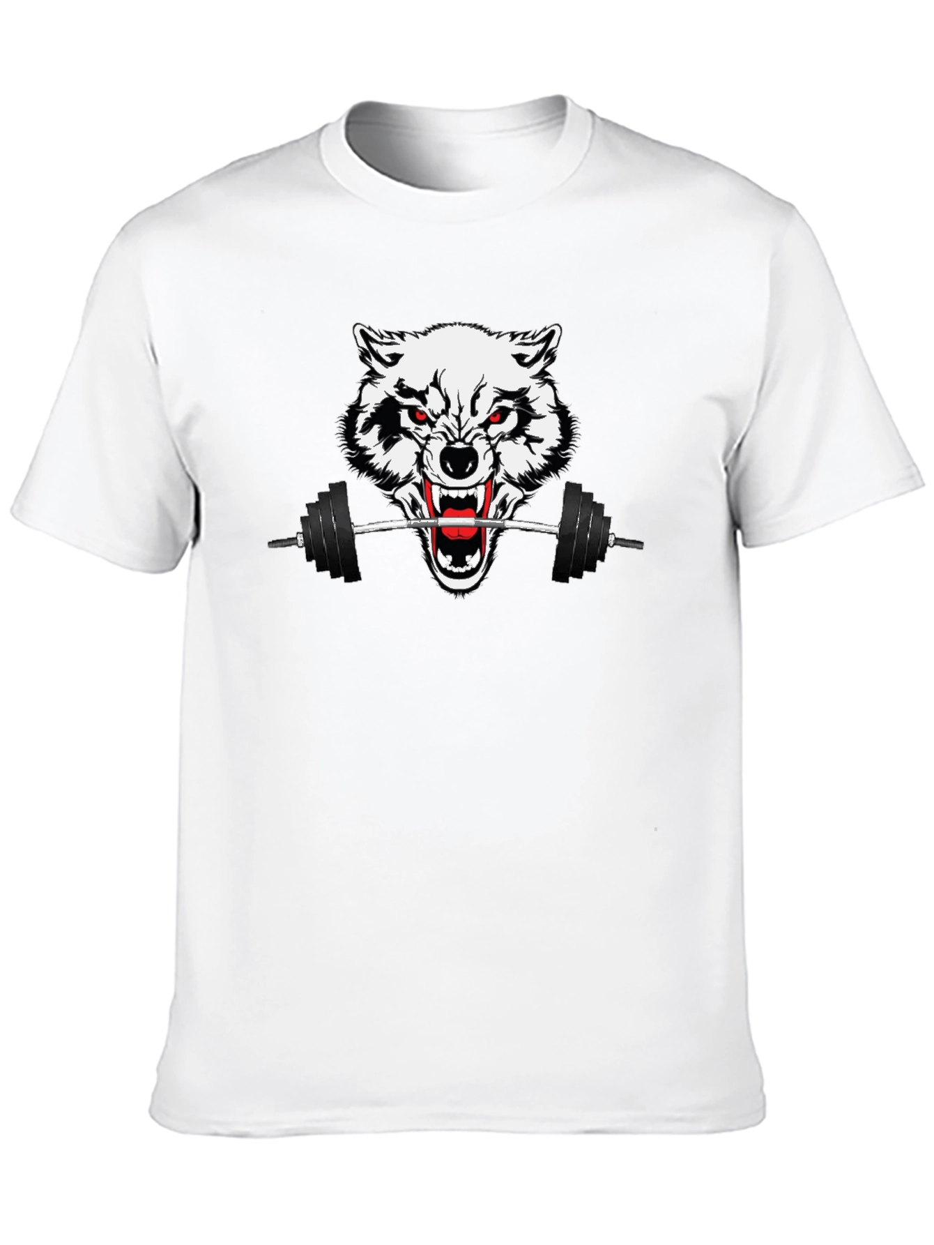 Black Wolf Barbell Graphic Tee - Black Gym Shirt view 10