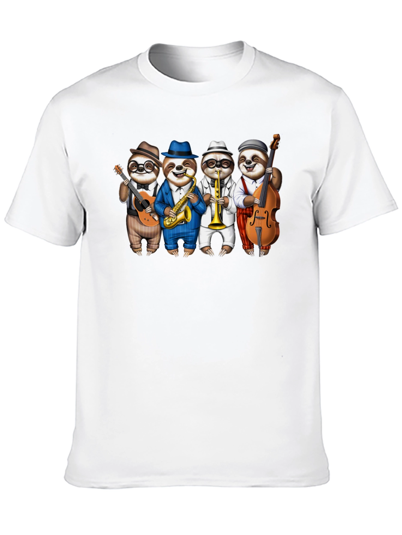 Black Sloth Jazz Band Graphic Tee - Fun & Unique! view 10