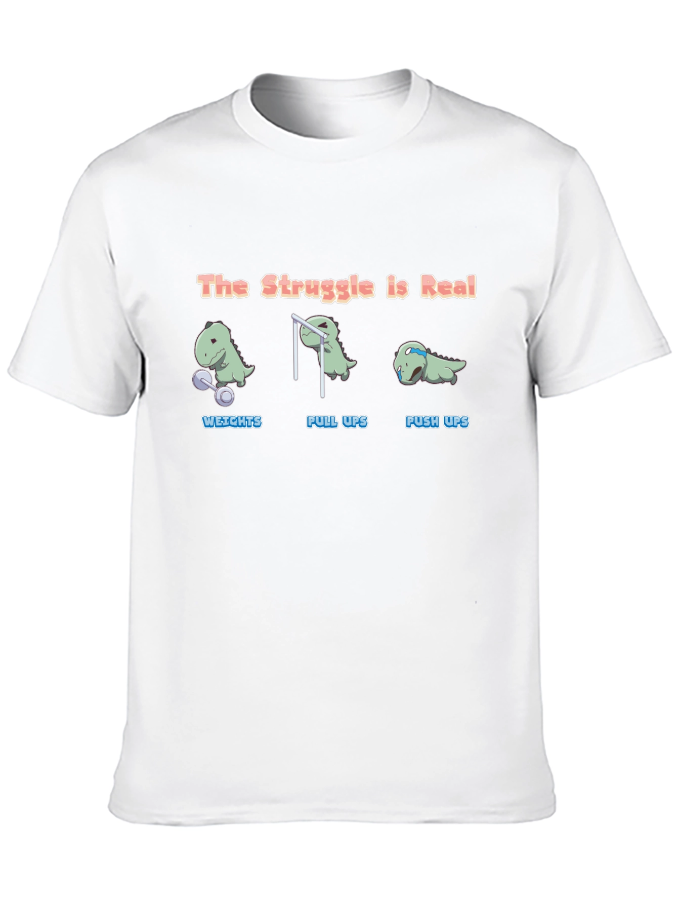 The Struggle is Real Dino Black T-Shirt - 10