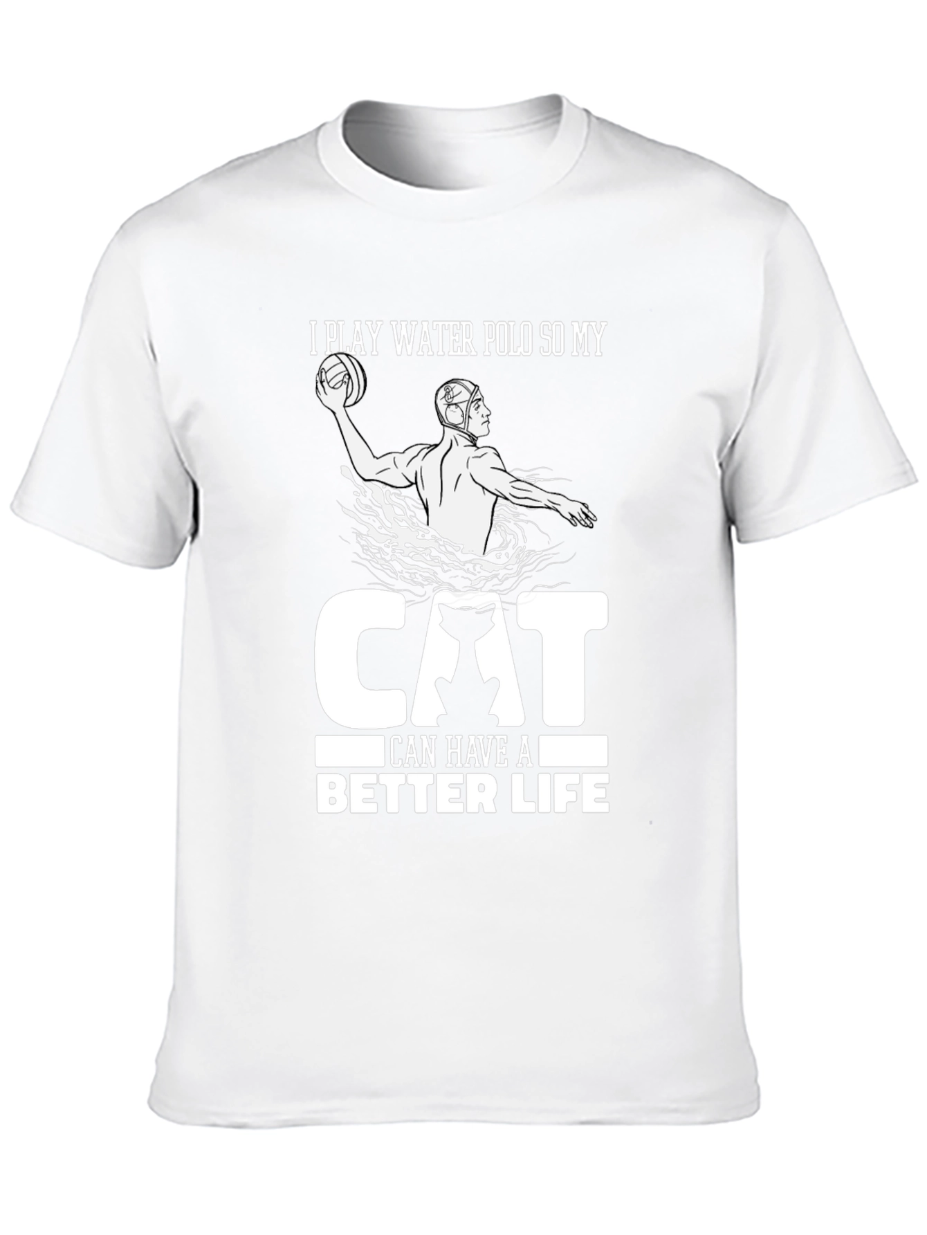 Black Water Polo Cat Lover Graphic Tee view 10
